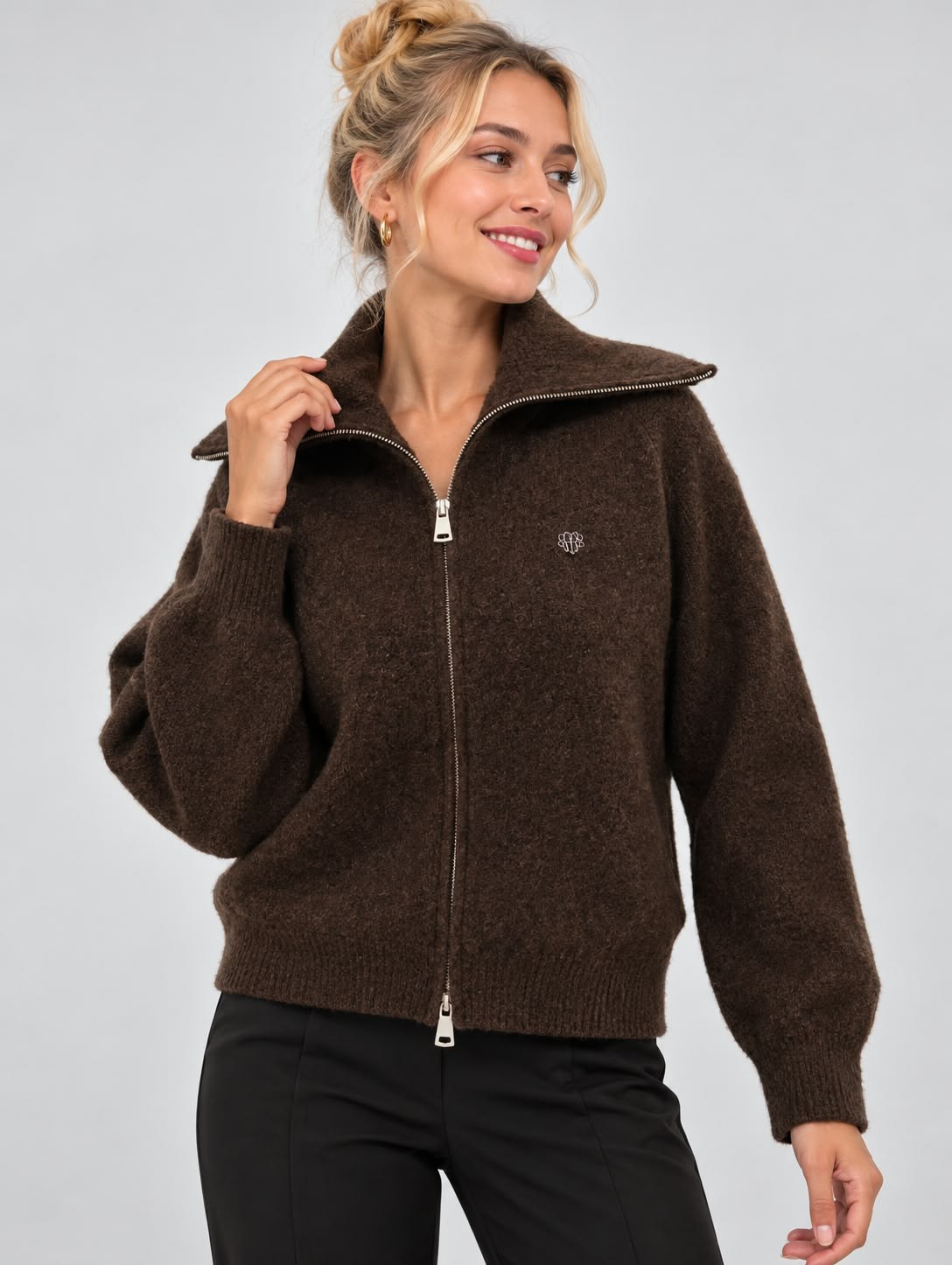 Triko Hırka-Kahverengi 
