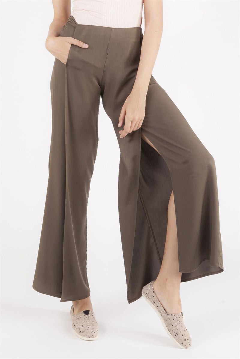 Yırtmaçlı Pantolon - Haki