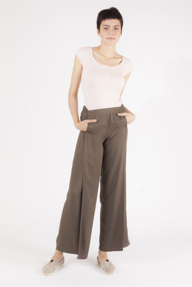 Yırtmaçlı Pantolon - Haki
