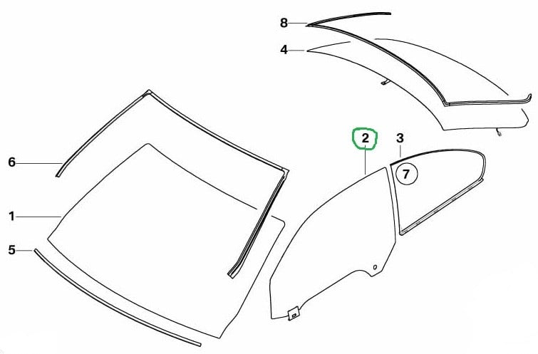 BMWBMW ORİJİNAL KAPI CAMI, YEŞİL-ÖN SOL 51337119199
