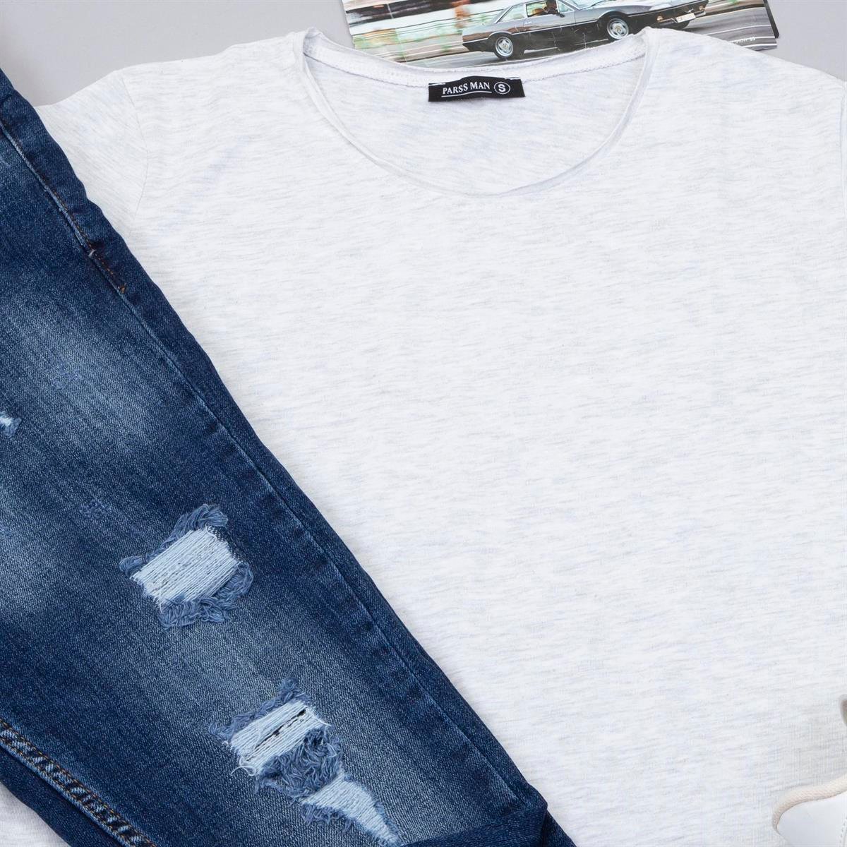 Açık Gri Basic Tişört Pantolon Ayakkabı Kombin