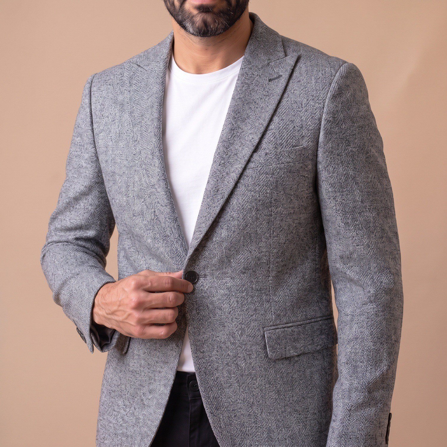 Açık Gri Blazer Ceket Erkek