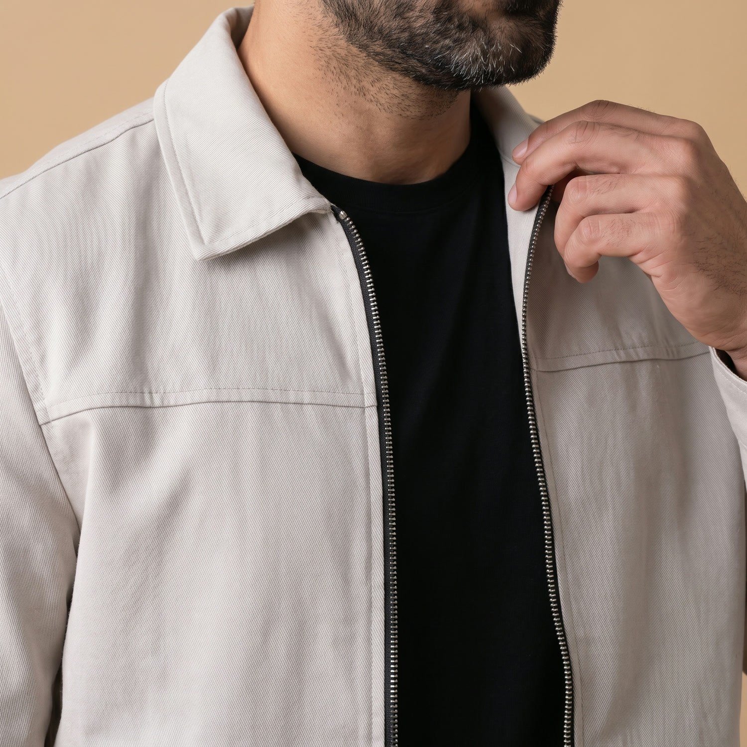 Açık Gri Bomber Ceket Erkek