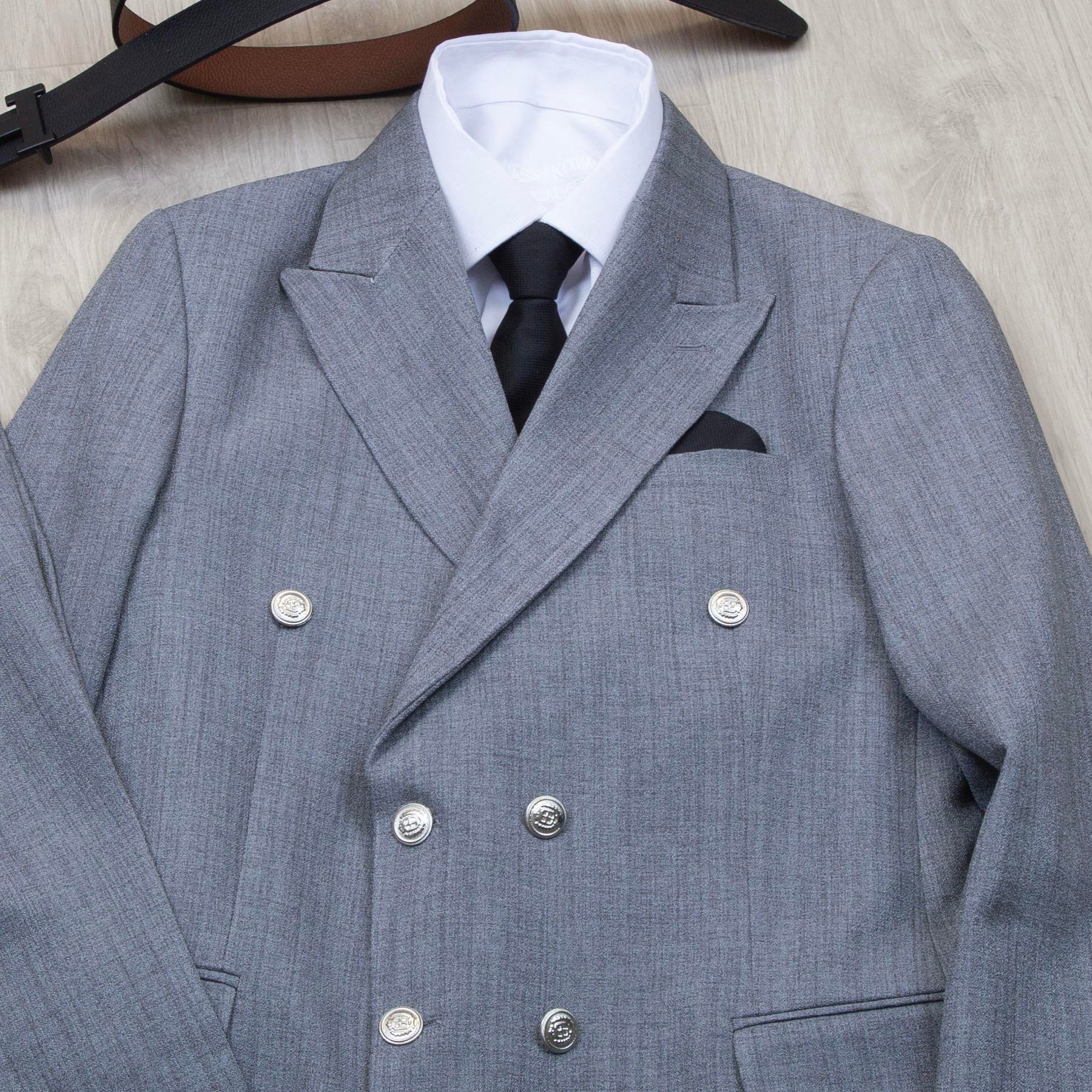 Açık Haki Kruvaze Takım Elbise Kombini