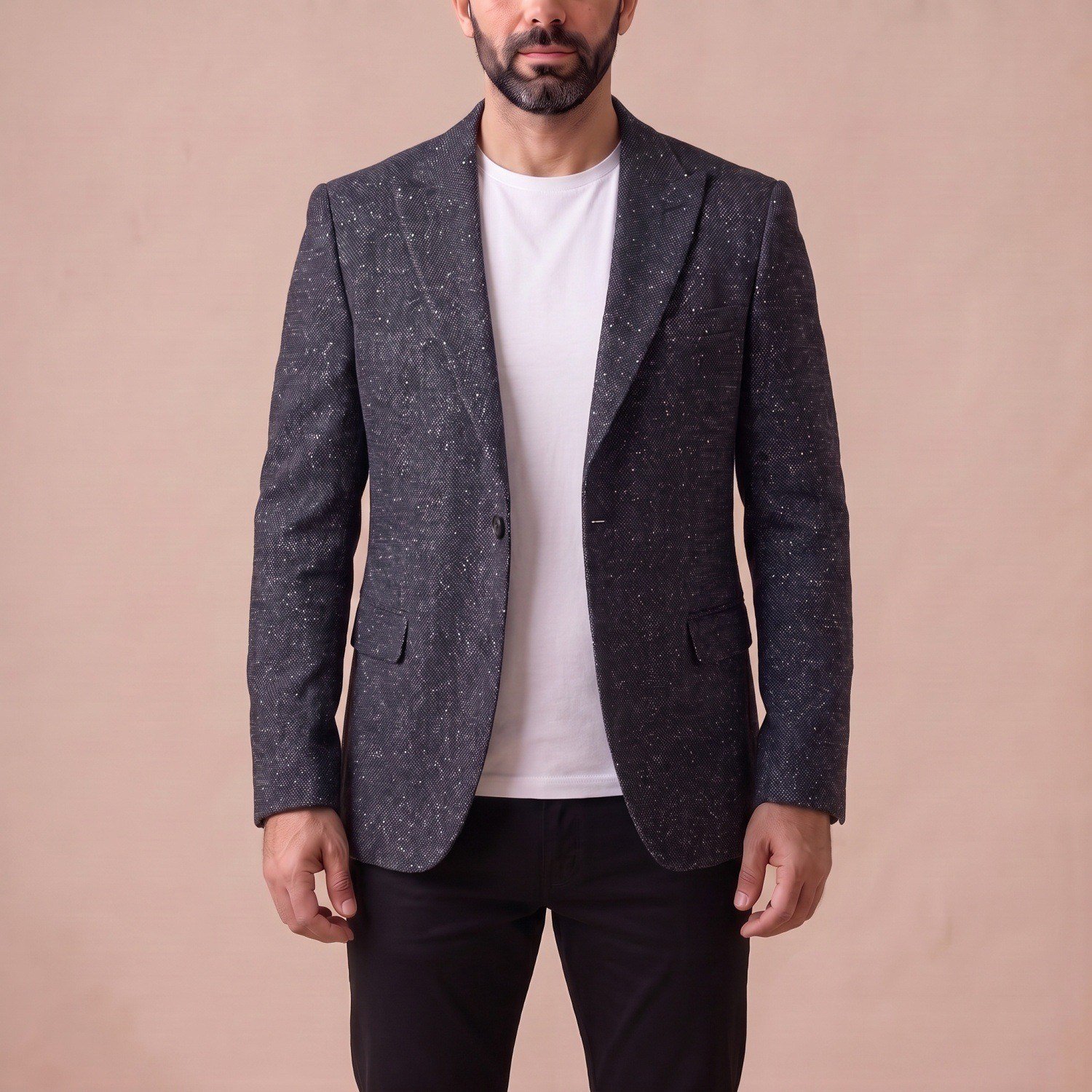 Antrasit Kırçıllı Blazer Ceket Erkek
