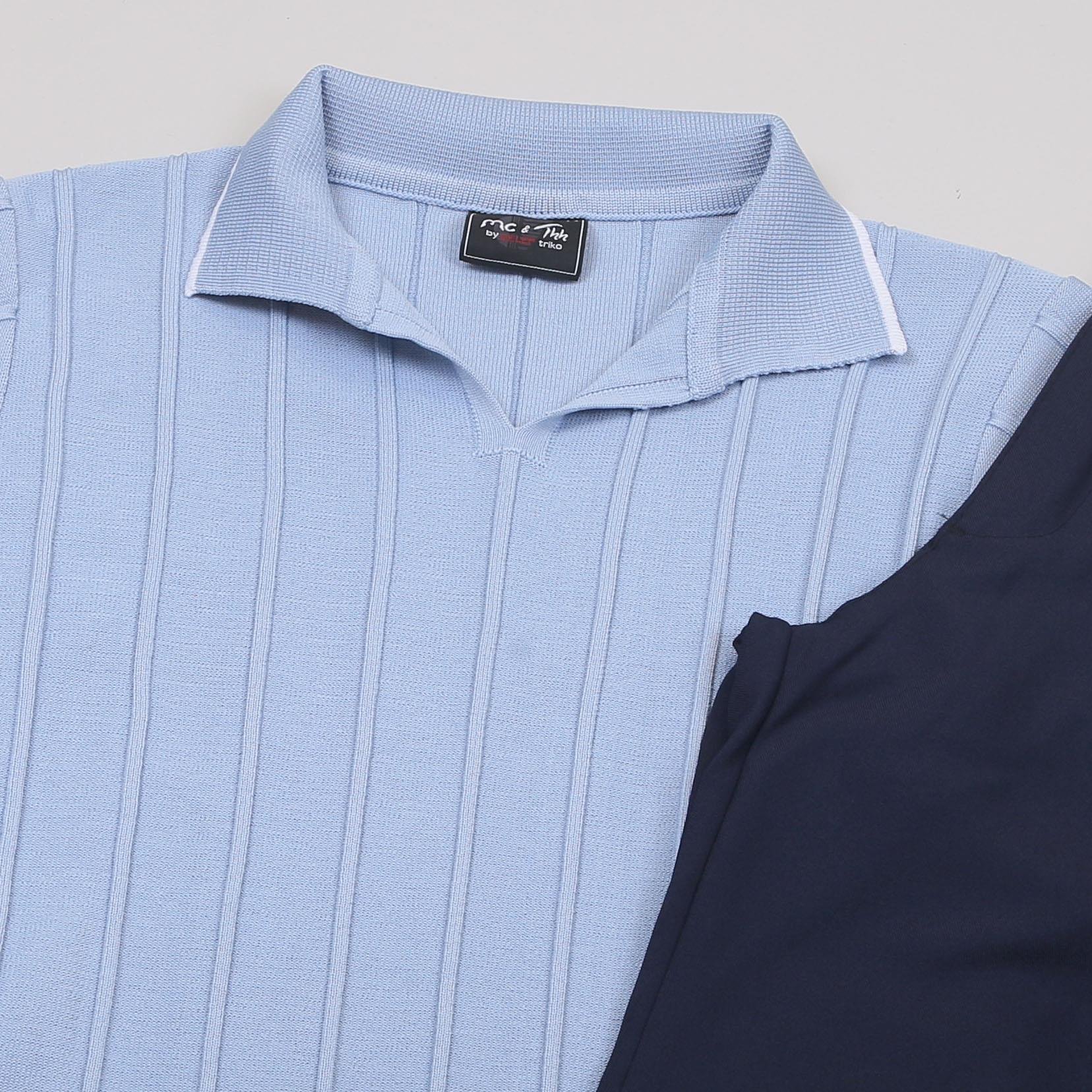 Bebe Mavi Triko Polo Yaka Tişört Pantolon Ayakkabı Kombin