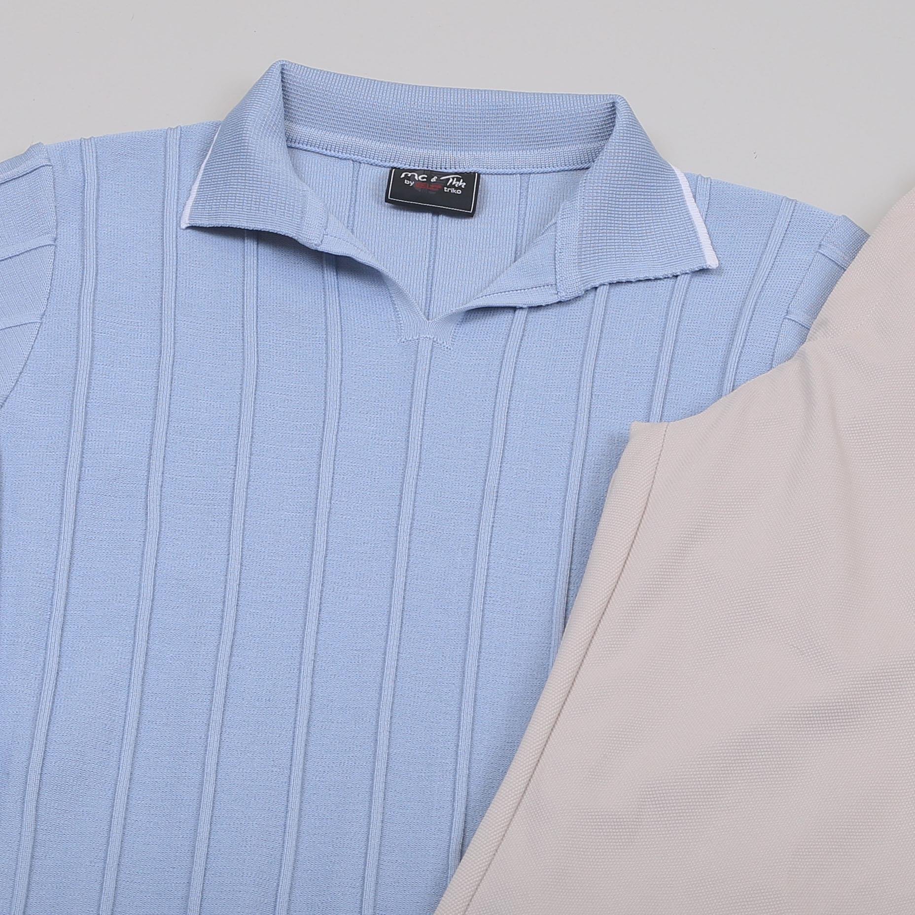 Bebe Mavi Triko Polo Yaka Tişört Pantolon Ayakkabı Kombin