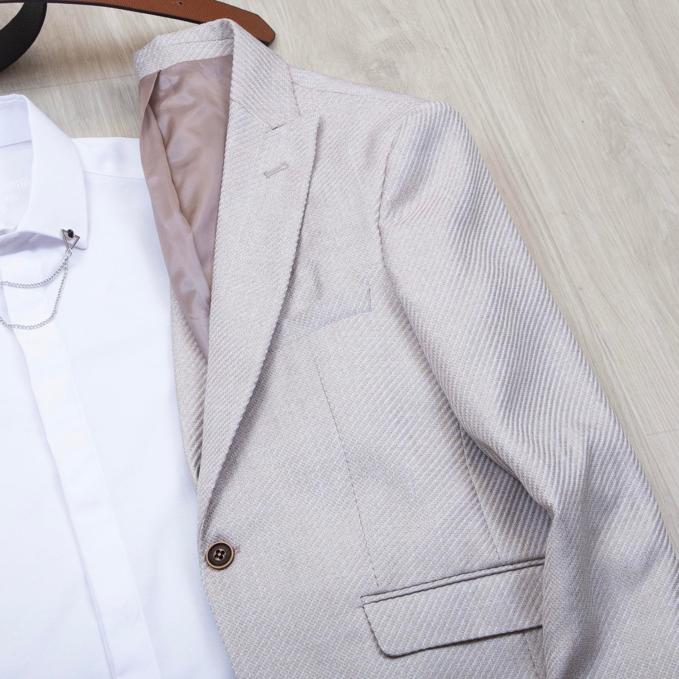 Bej Blazer Ceket Gömlek Pantolon Ayakkabı Kombin