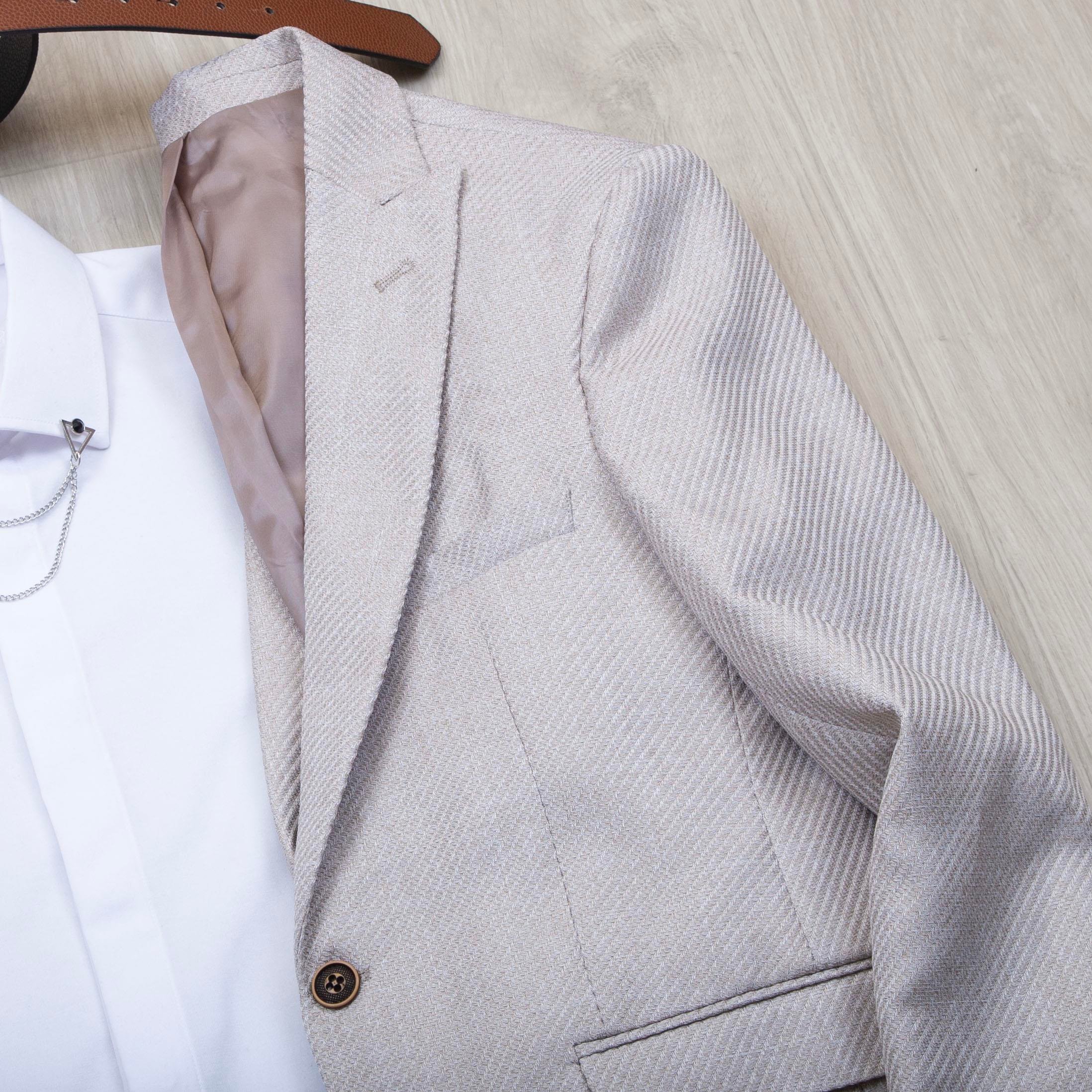 Bej Blazer Ceket Gömlek Pantolon Ayakkabı Kombin