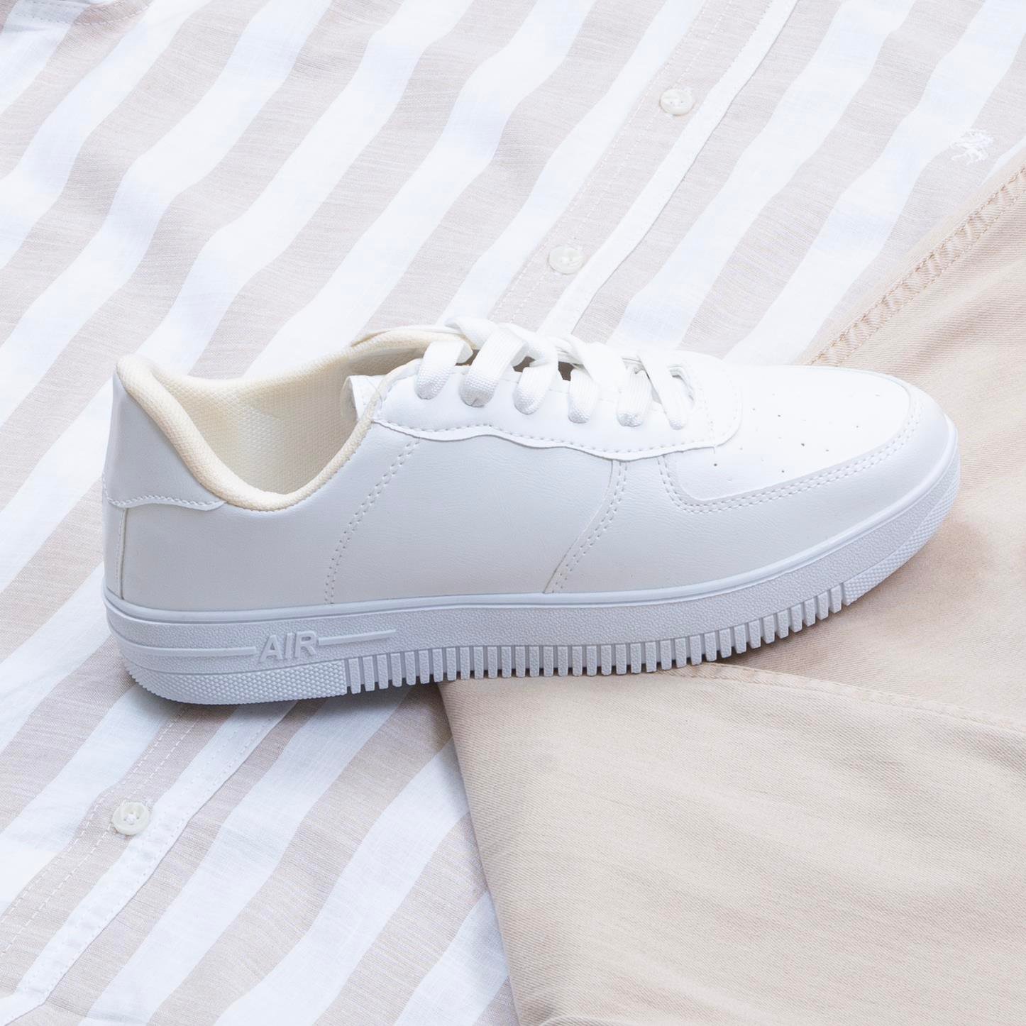 Bej çizgili Gömlek Pantolon Ayakkabı Kombin