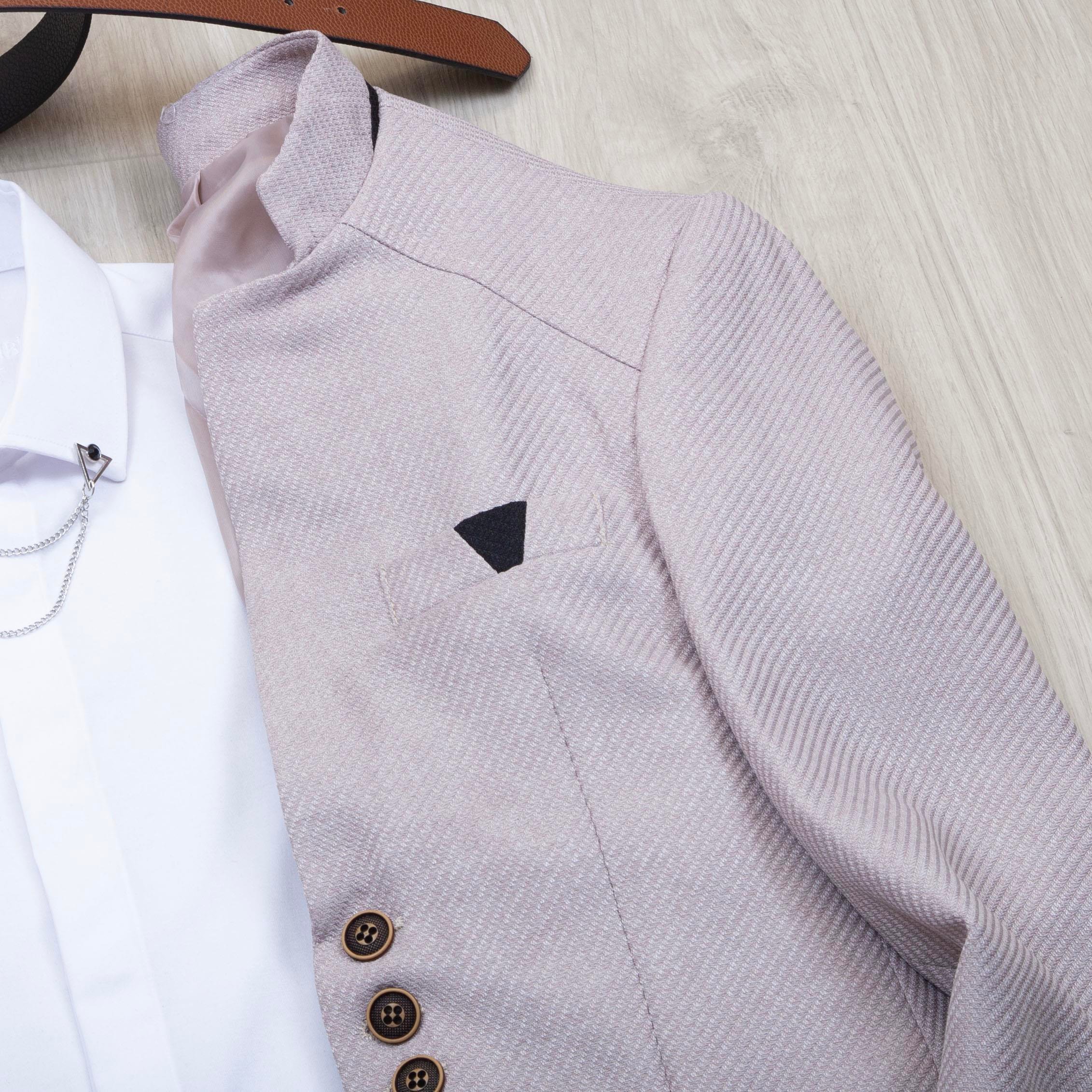 Bej Dik Yaka Blazer Ceket Gömlek Pantolon Ayakkabı Kombin