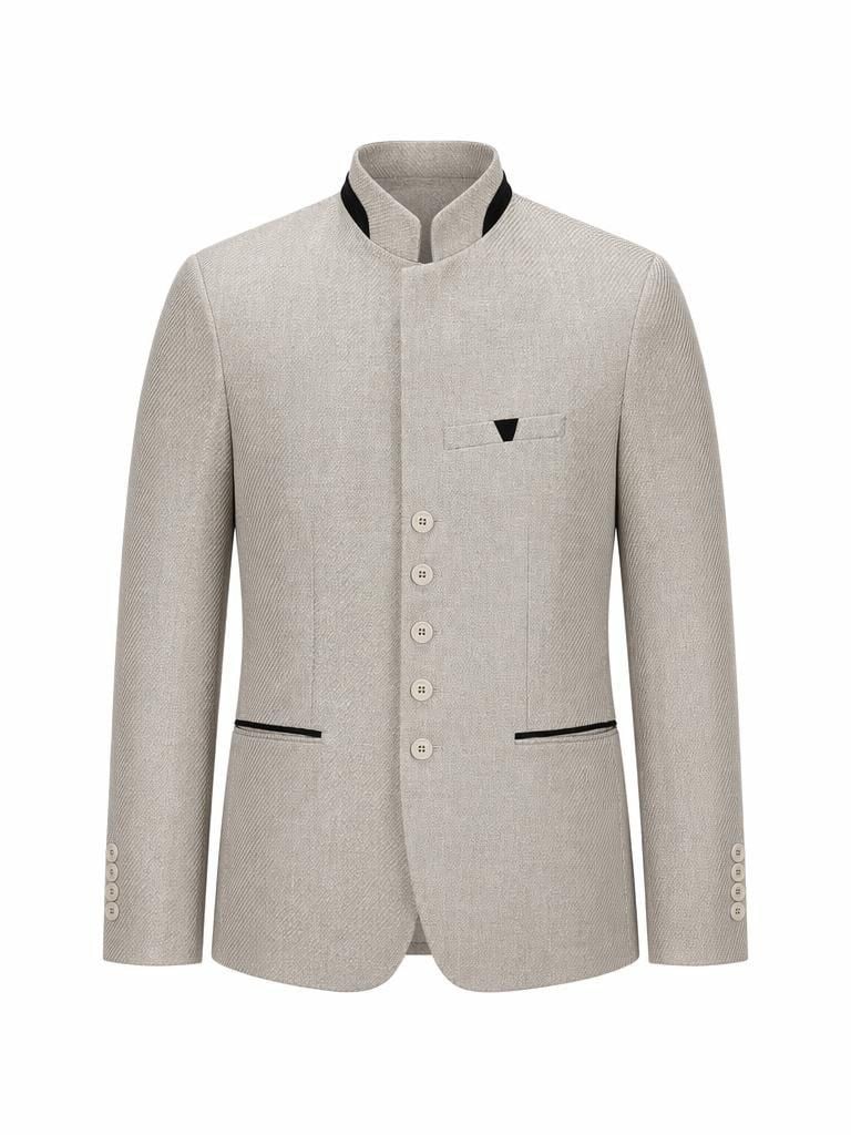 Bej Dik YakaTek Ceket