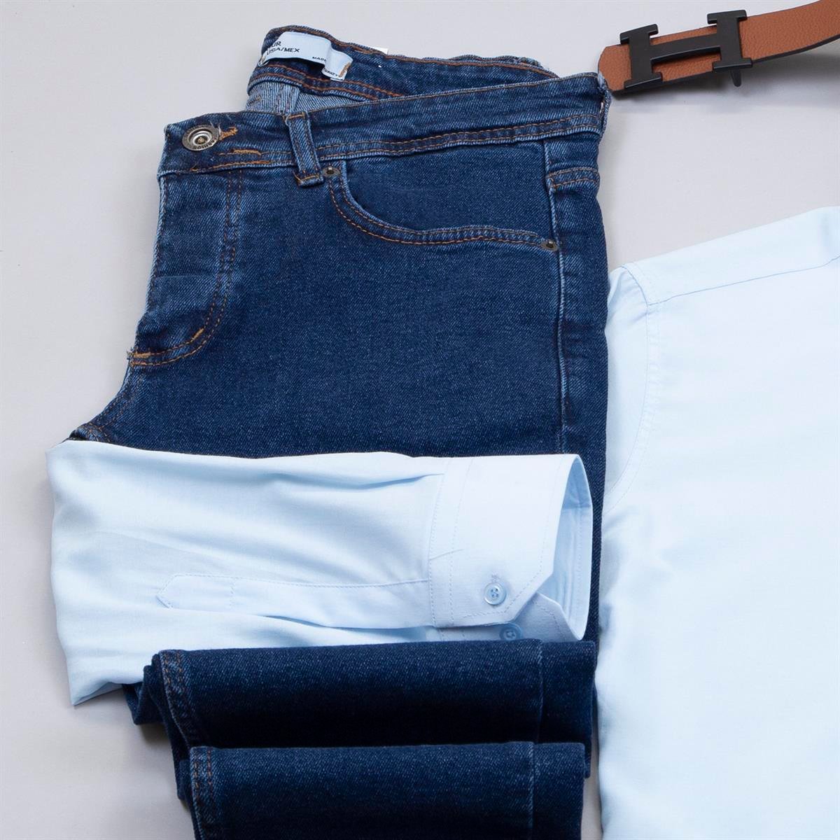 Bej Ekose Blazer Ceket Gömlek Pantolon Ayakkabı Kombin