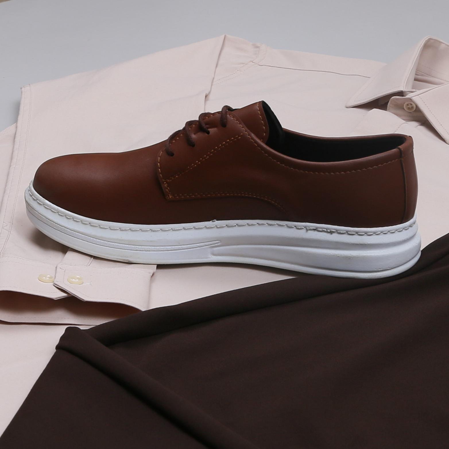 Bej  Gömlek Baggy Kahve kumaş Pantolon