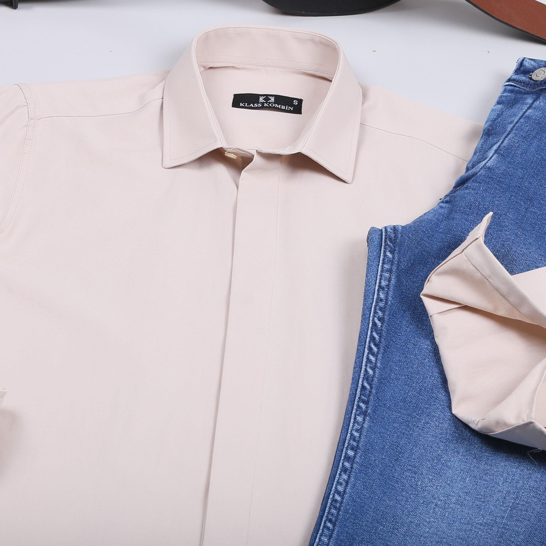 Bej Gömlek Pantolon Ayakkabı Kombin