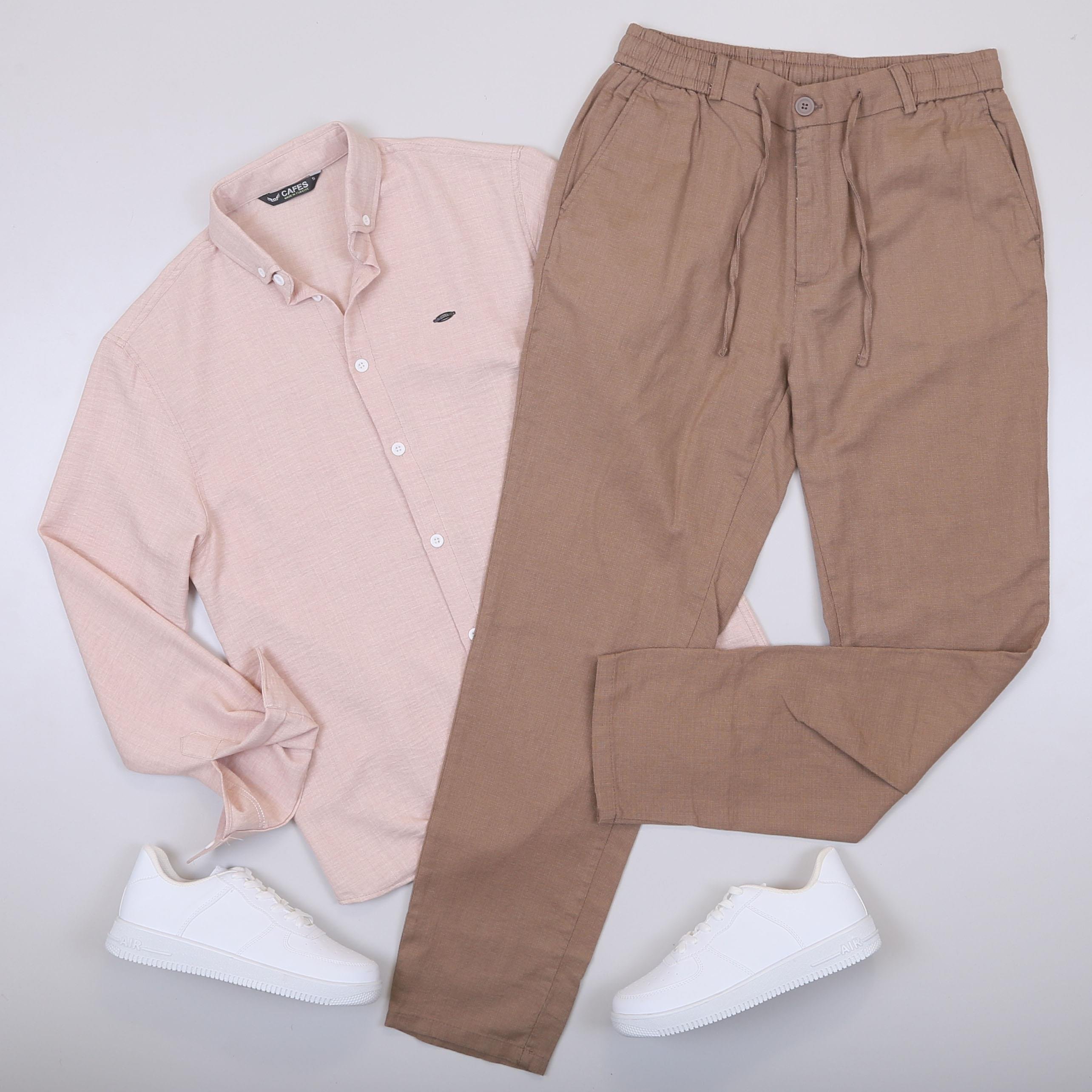 Bej Gömlek Pantolon Ayakkabı Kombin