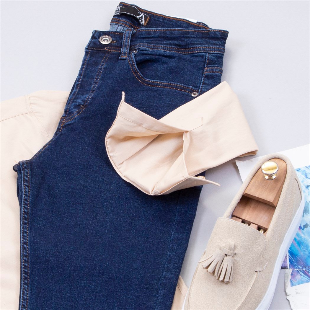 Bej Gömlek Pantolon Ayakkabı Kombin