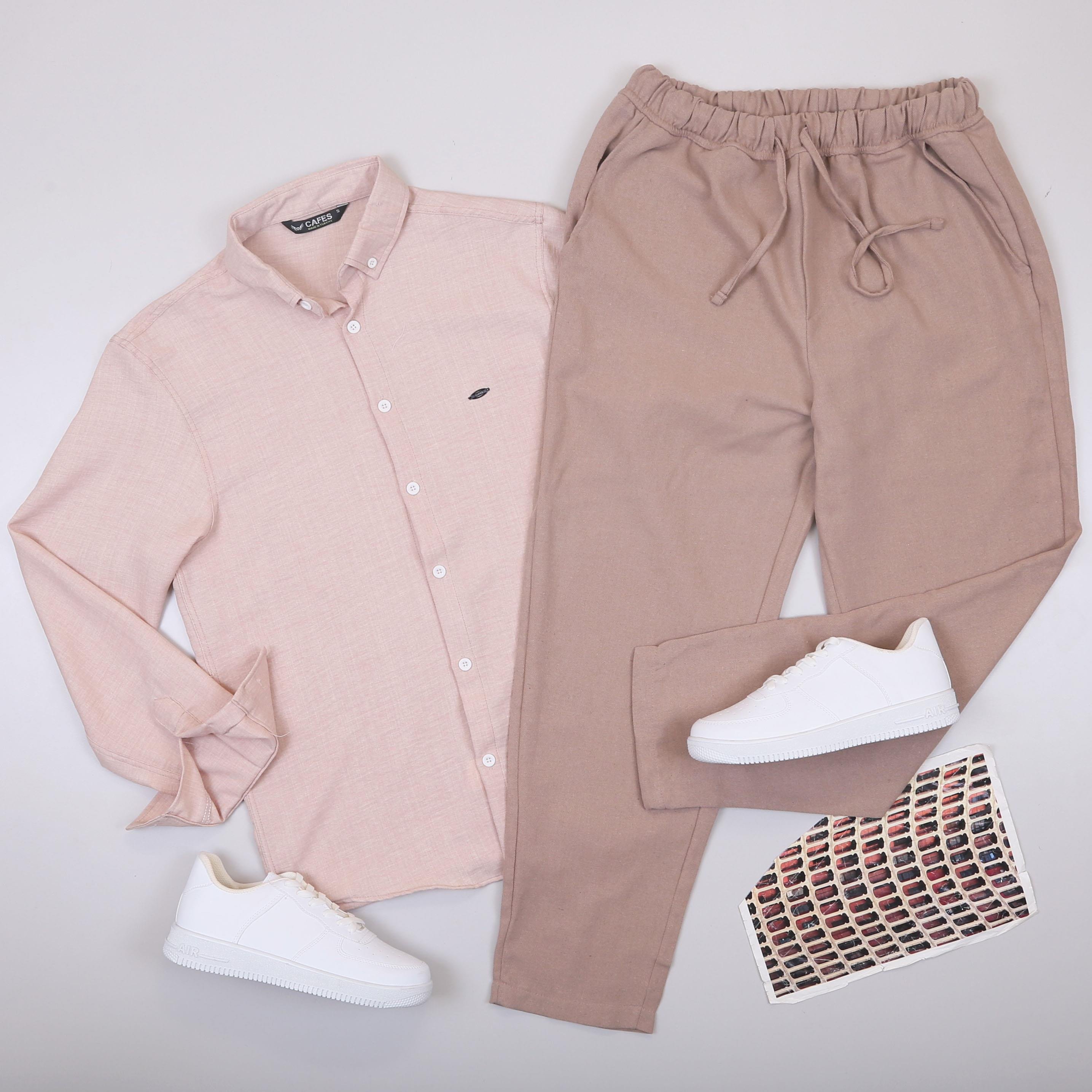 Bej Gömlek Pantolon Ayakkabı Kombin
