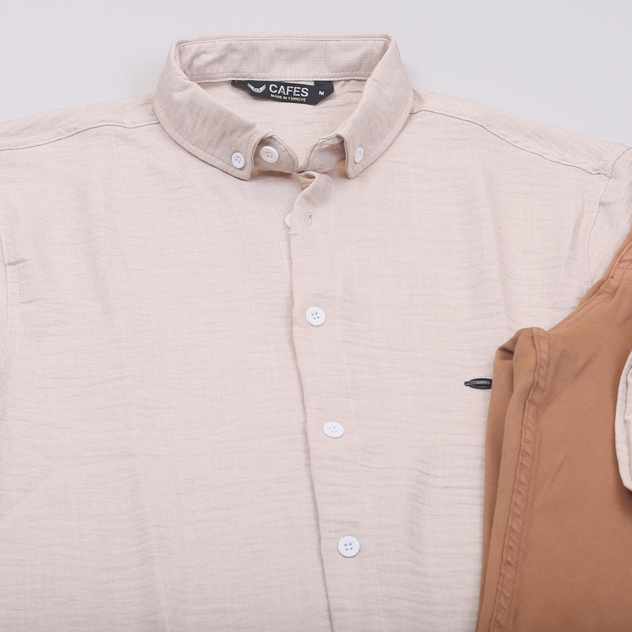 Bej Gömlek Pantolon Ayakkabı Kombin