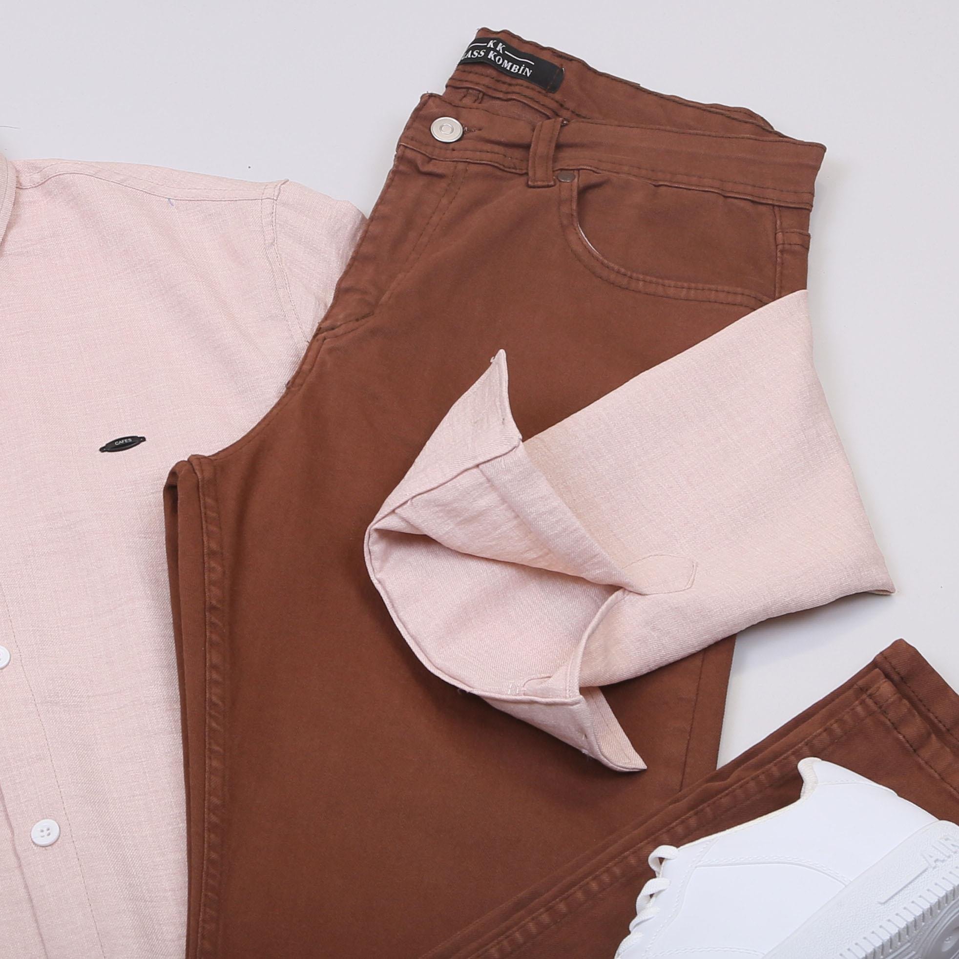 Bej Gömlek Pantolon Ayakkabı Kombin