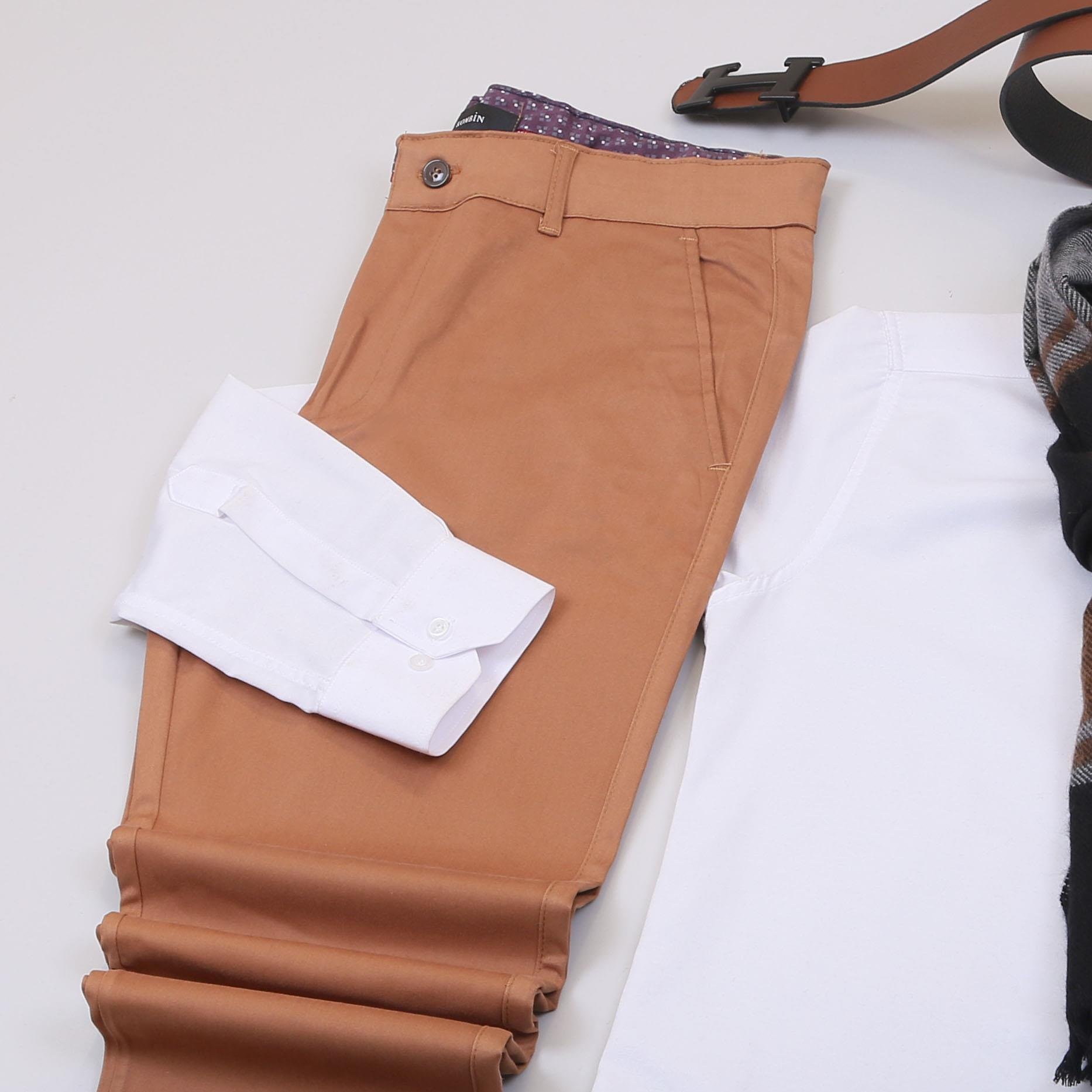 Bej Kaşe Kaban Gömlek Pantolon Ayakkabı Kombin