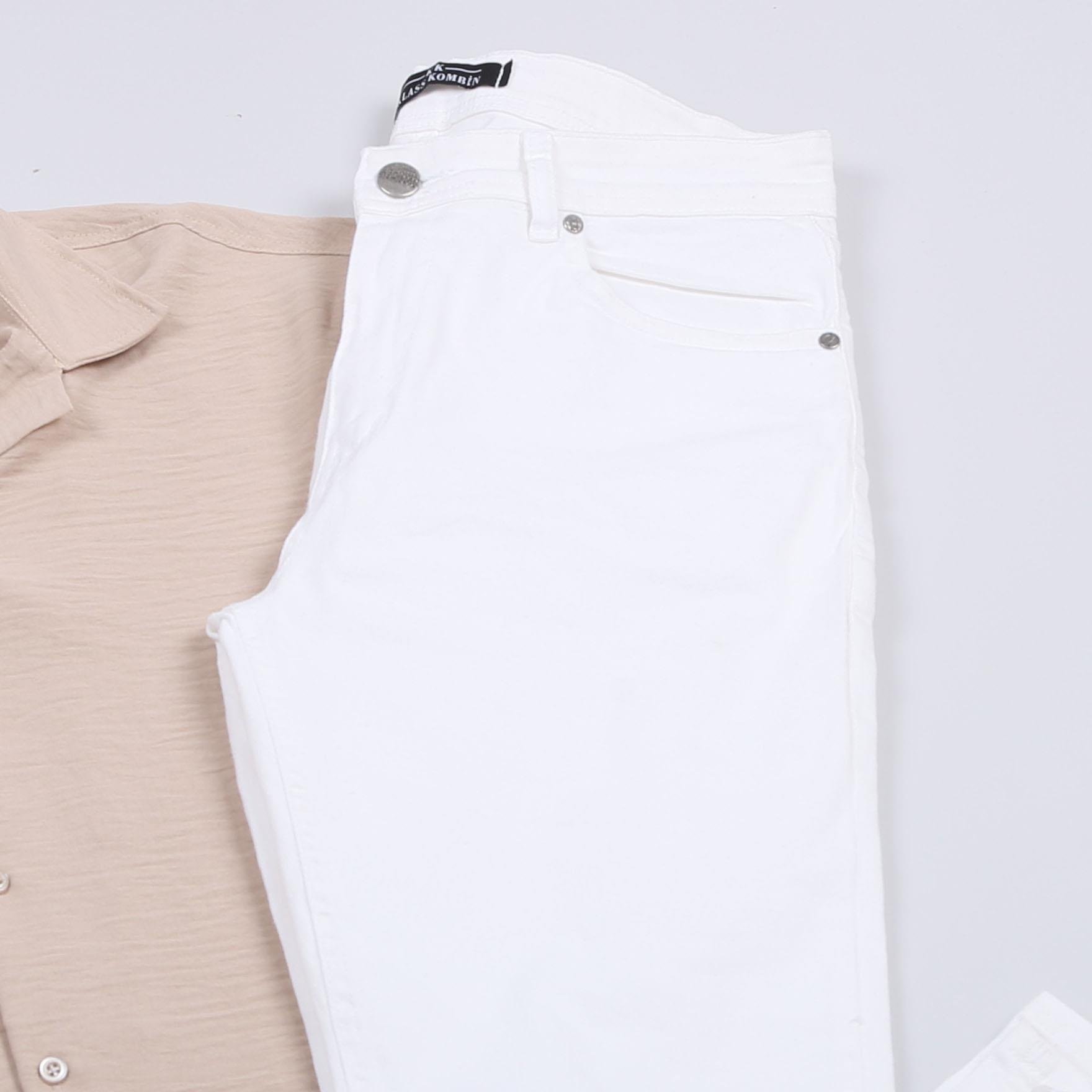 Bej Kısa Kol Gömlek Pantolon Ayakkabı Kombin