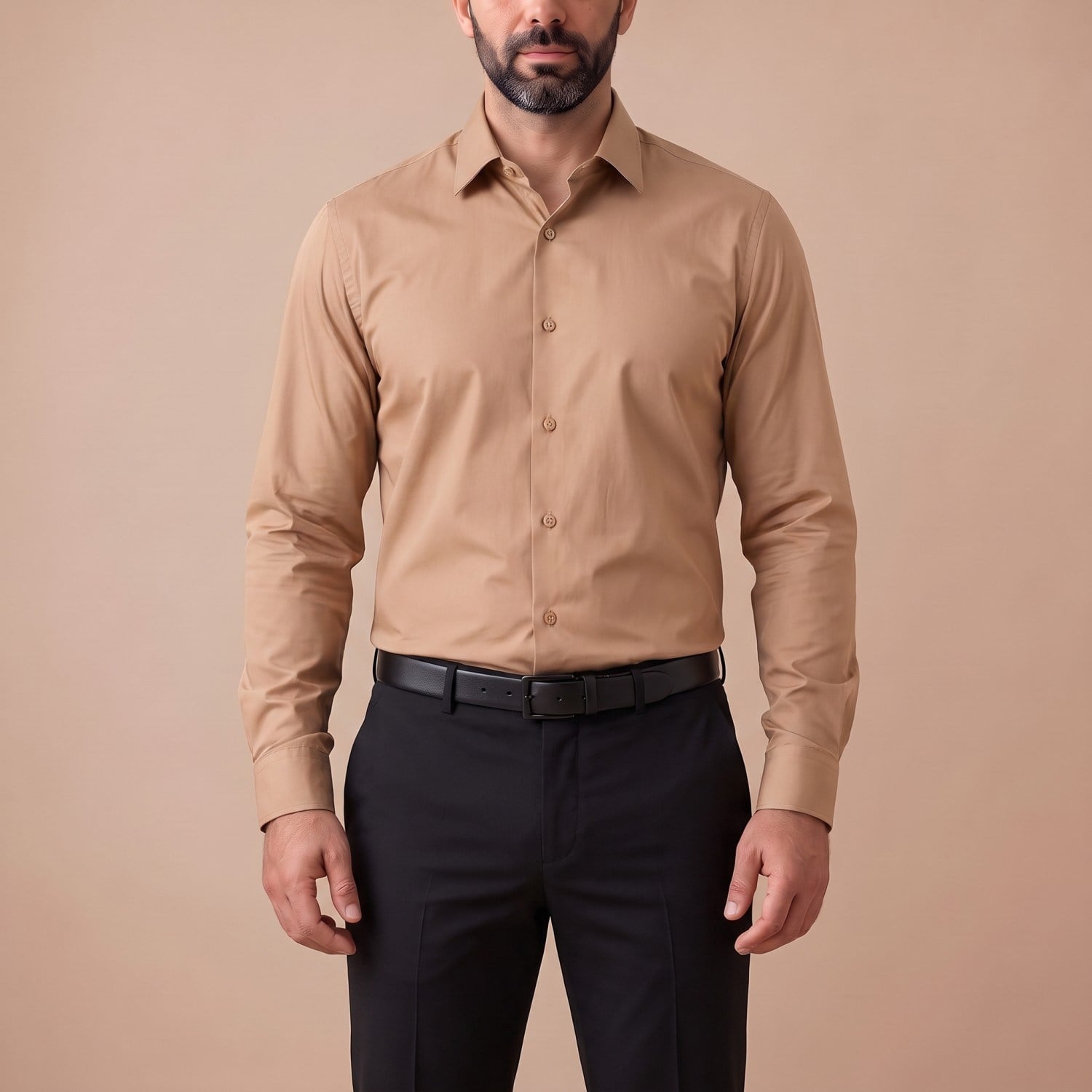Bej Klasik Gömlek