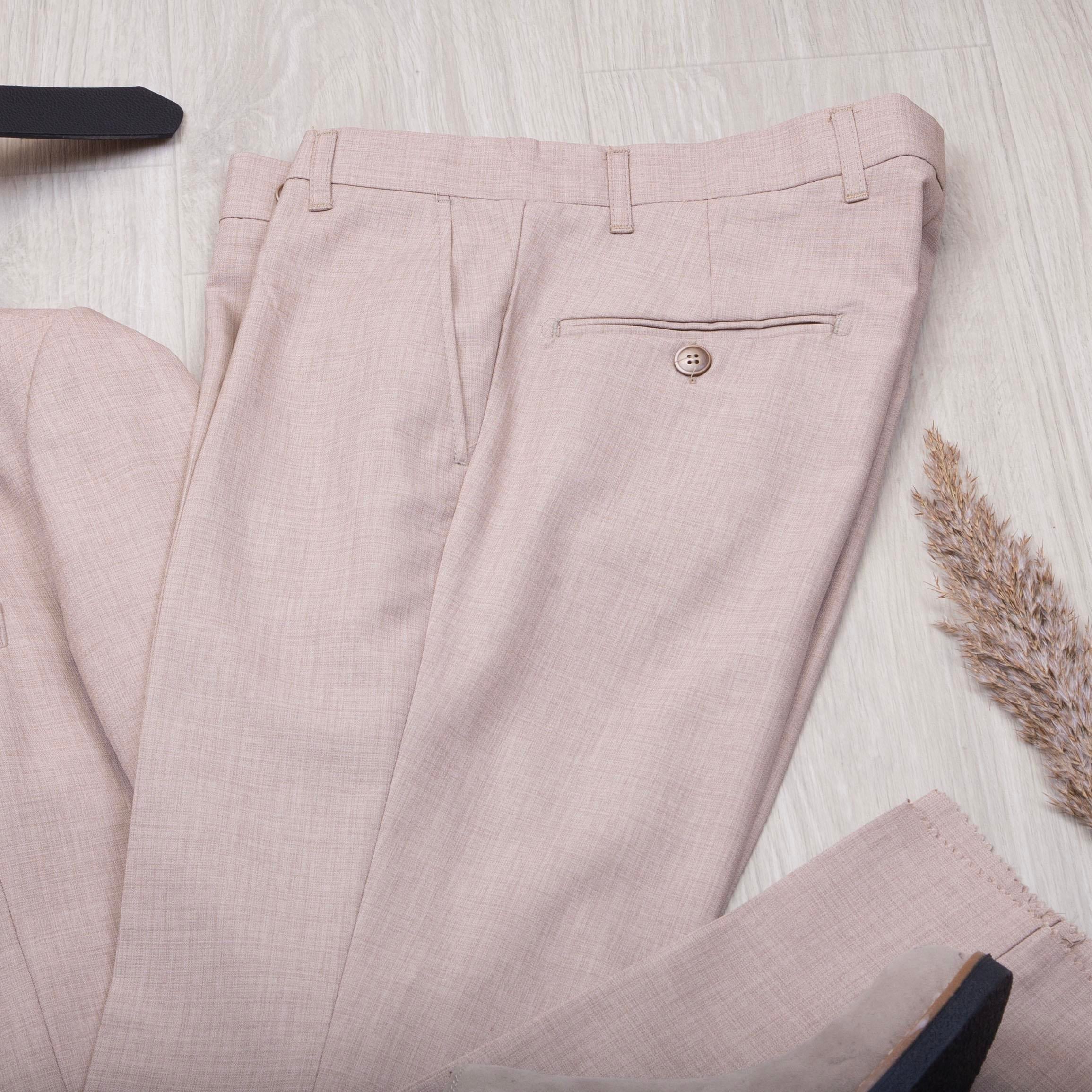 Bej Kruvaze Takım Elbise Kombini