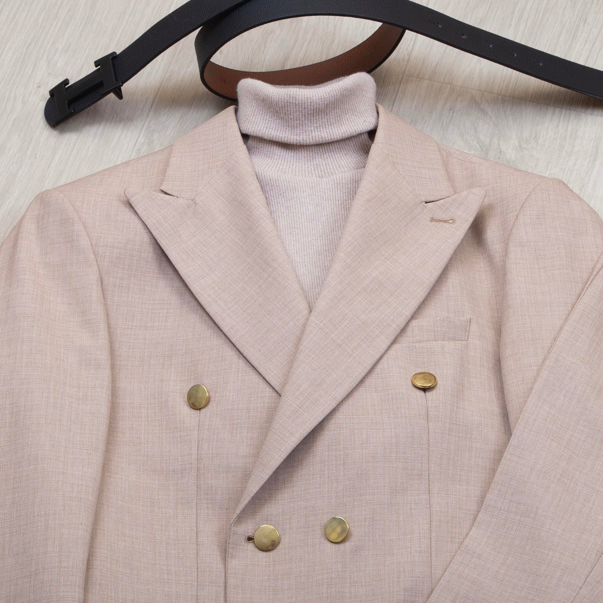 Bej Kruvaze Takım Elbise Kombini