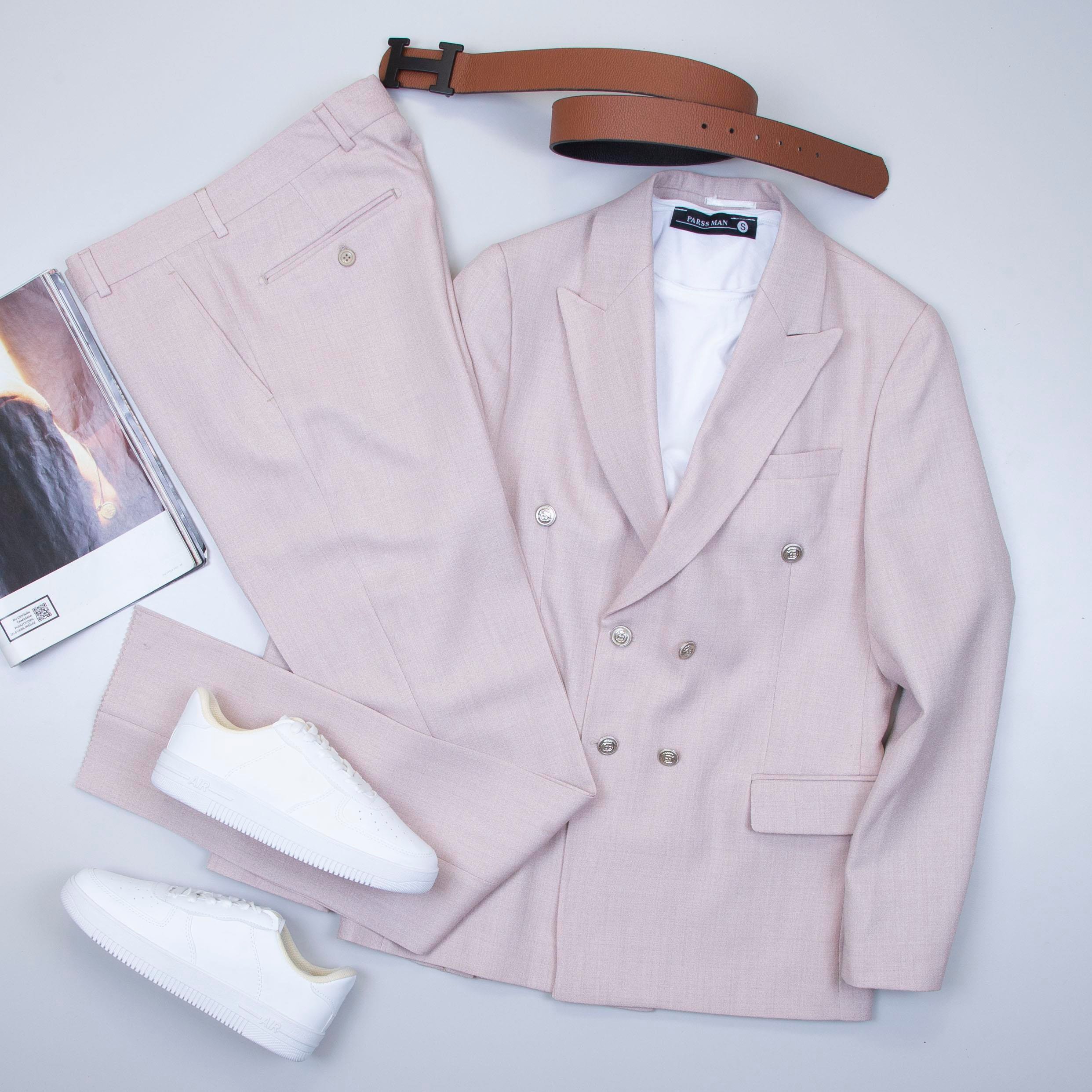 Bej Kruvaze Takım Elbise Kombini