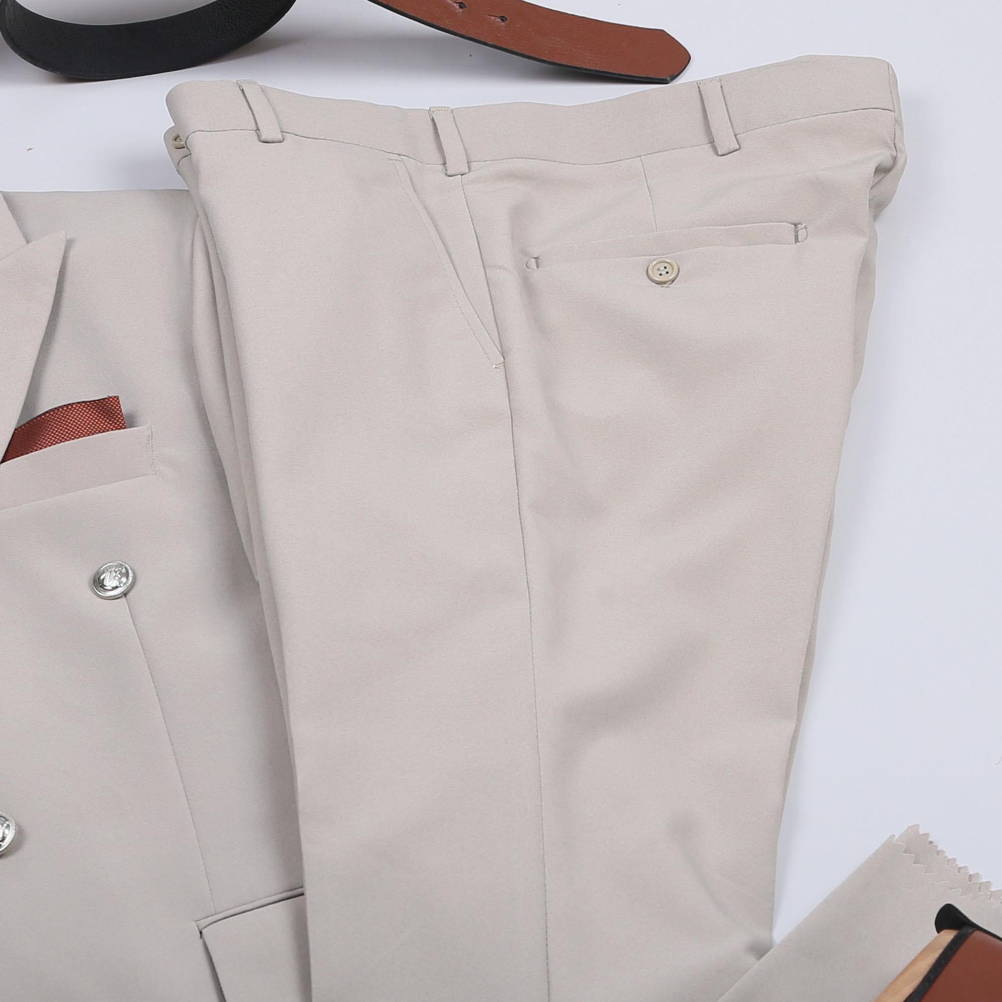 Bej Kruvaze Takım Elbise Kombini