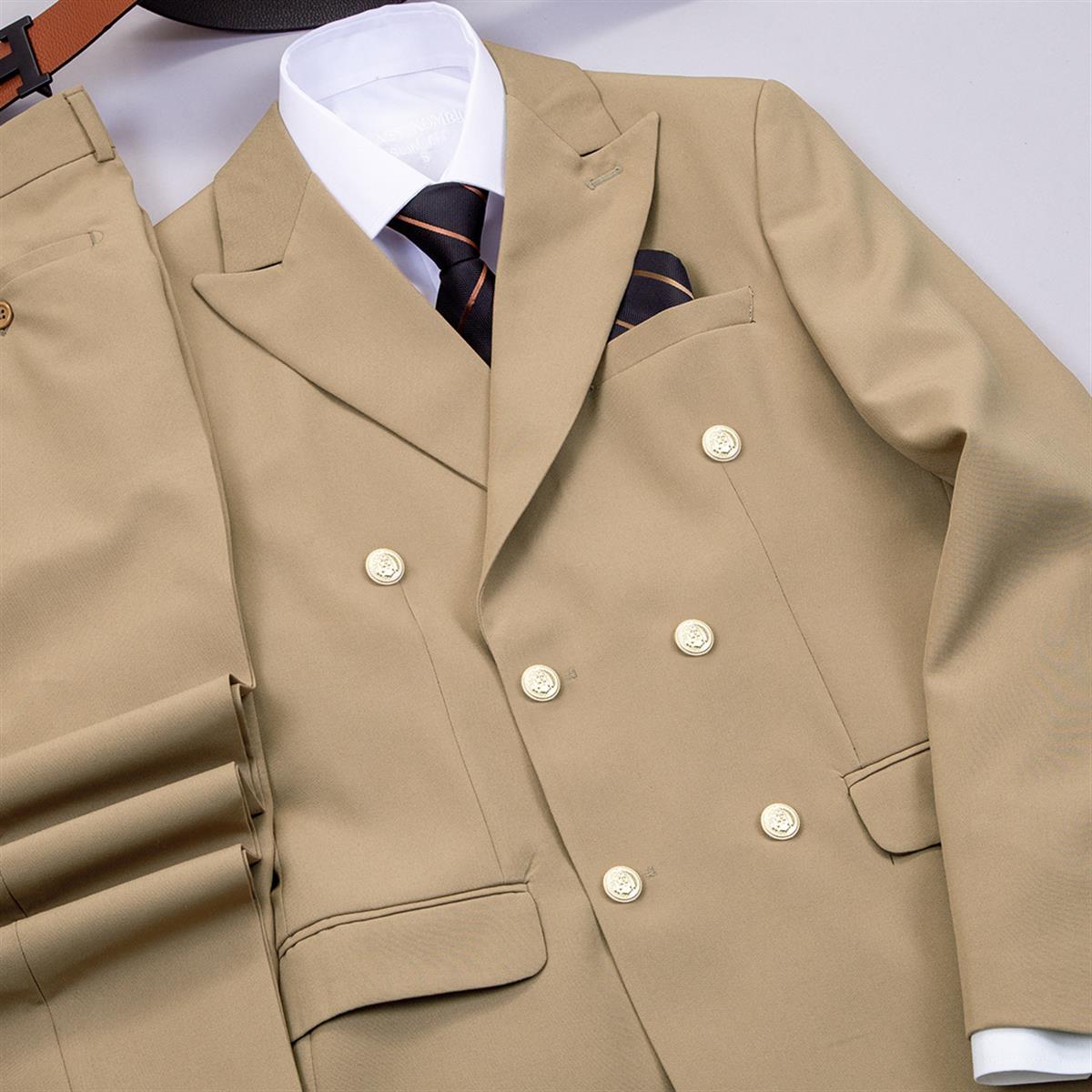 Bej Kruvaze Takım Elbise Kombini