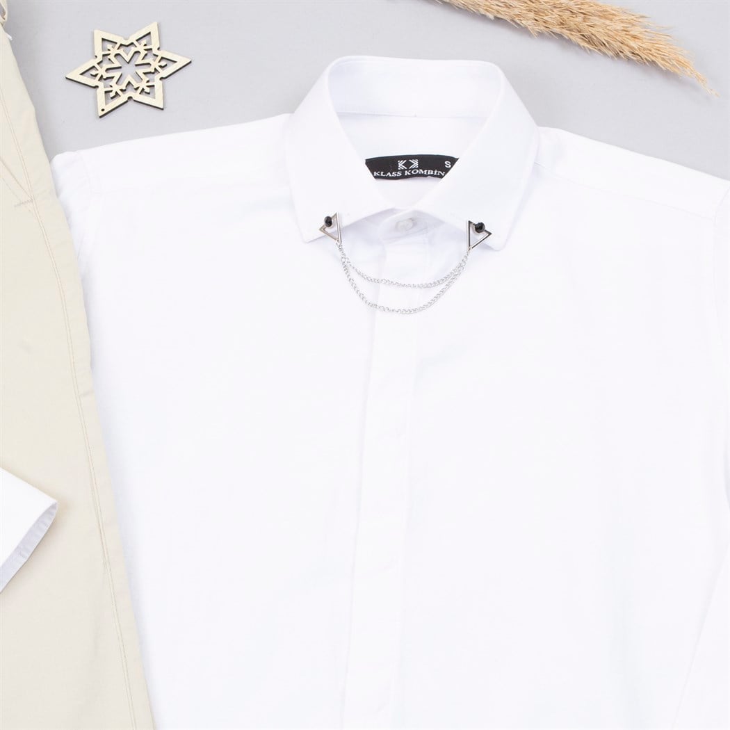 Bej Kumaş Pantolon Gömlek Ayakkabı Kombin