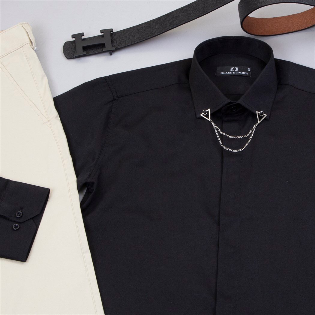 Bej Kumaş Pantolon Gömlek Ayakkabı Kombin