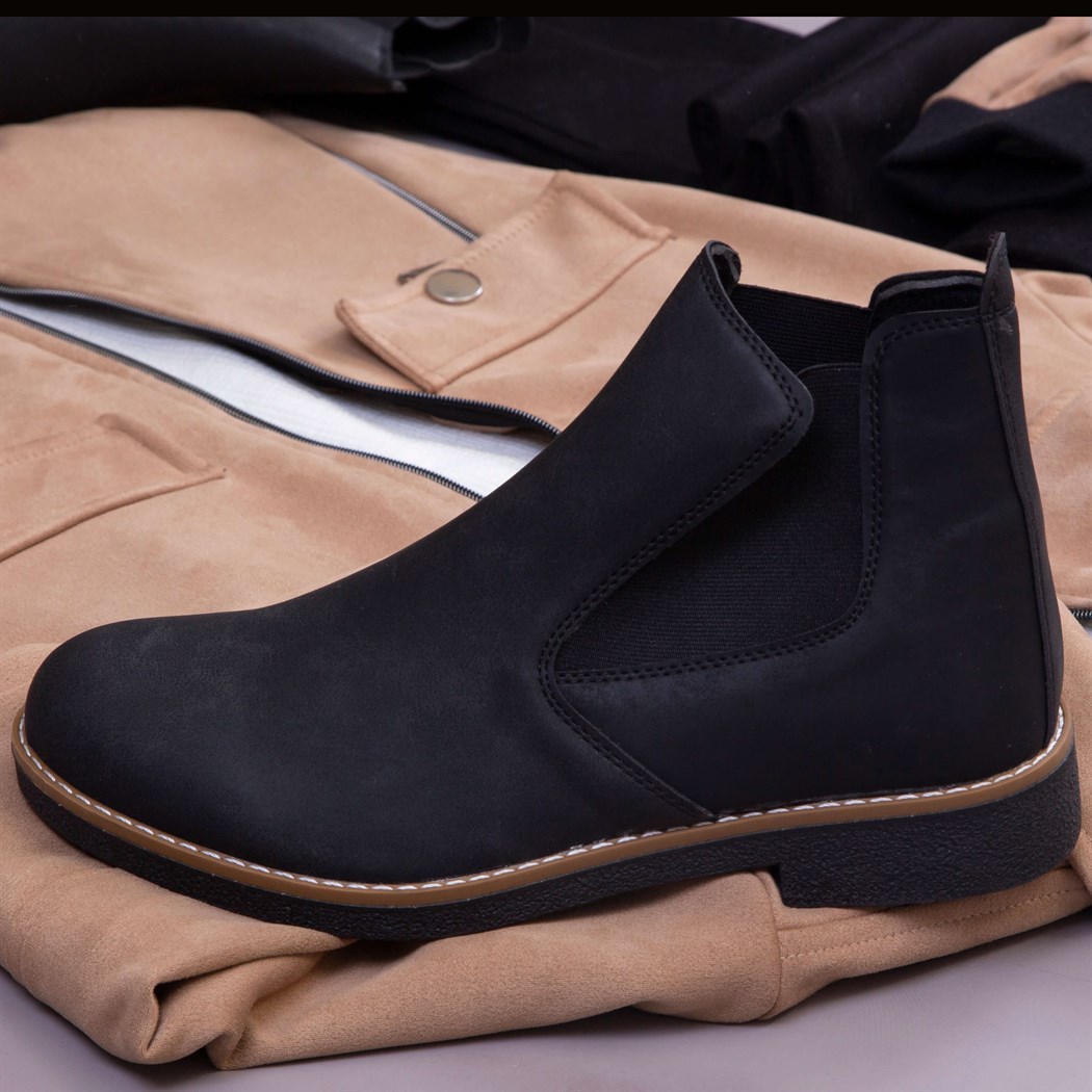 Bej Nubuk Ceket Kazak Pantolon Bot Kombin