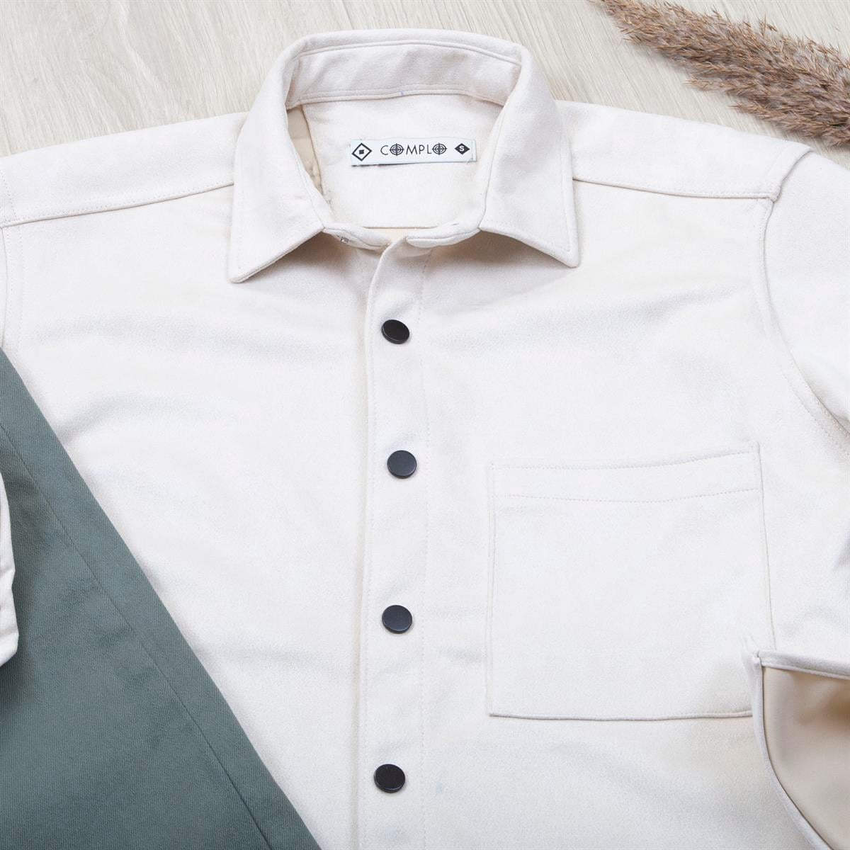 Bej Nubuk Gömlek Pantolon Ayakkabı Kombin