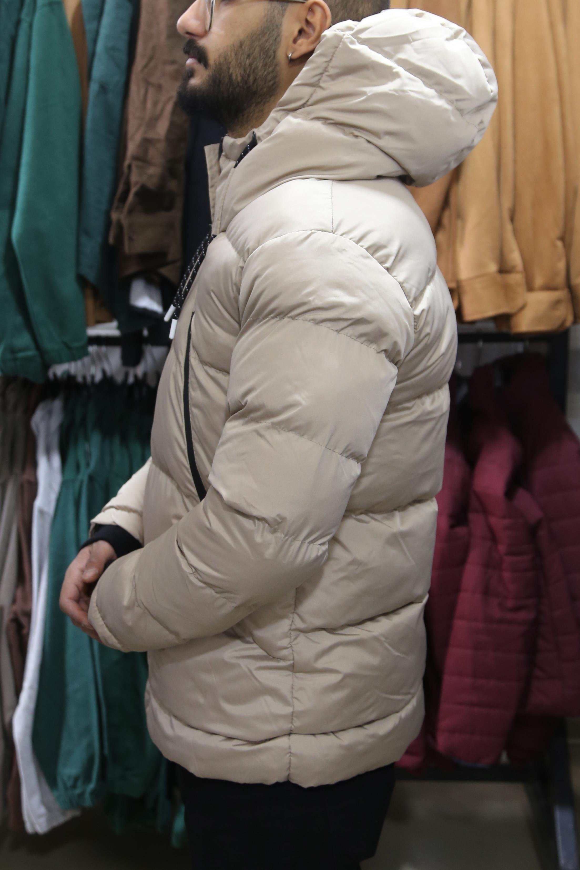 Bej Şişme Mont
