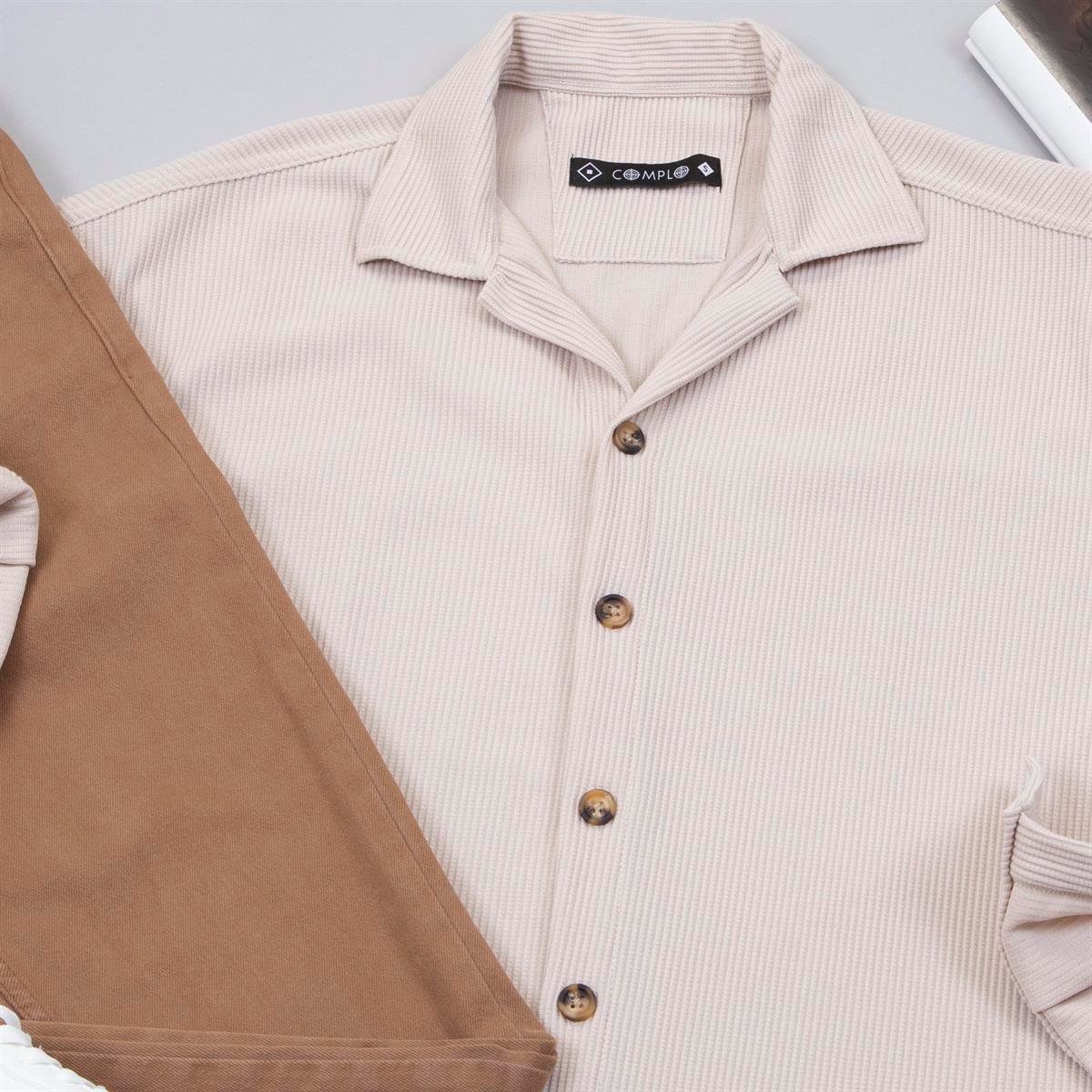 Bej Spor Gömlek Pantolon Ayakkabı Kombin