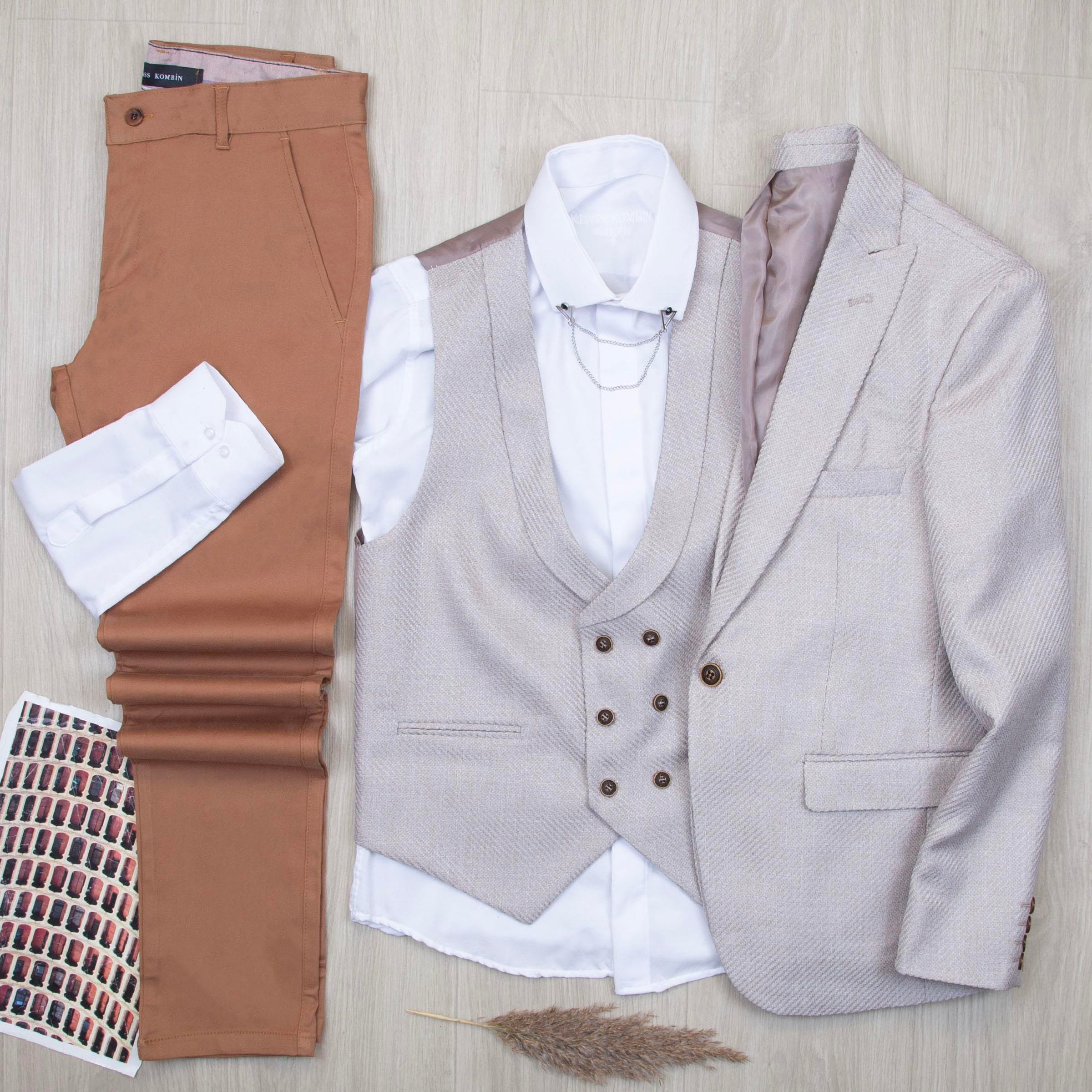 Bej Takım Elbise Kombini