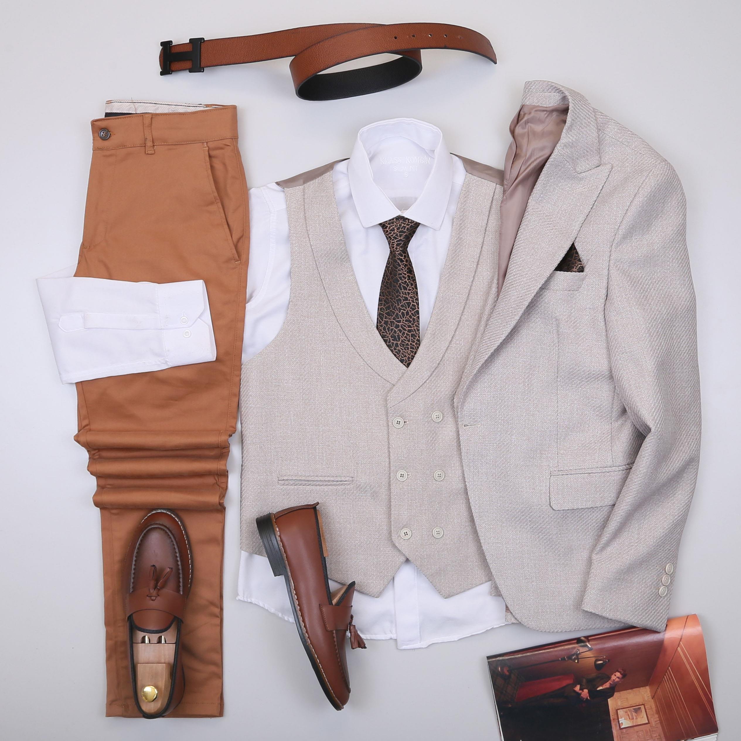 Bej Takım Elbise Kombini