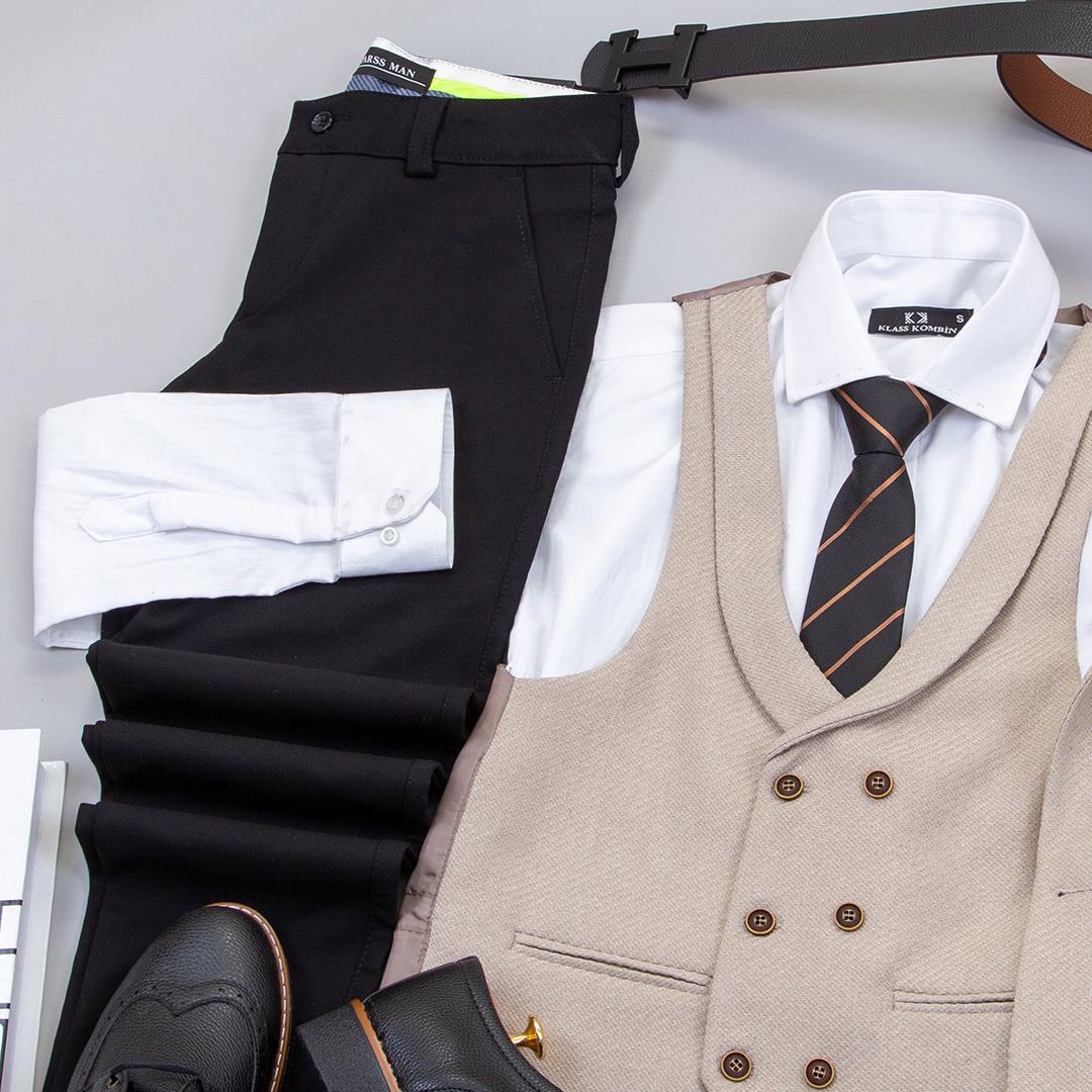 Bej Takım Elbise Kombini