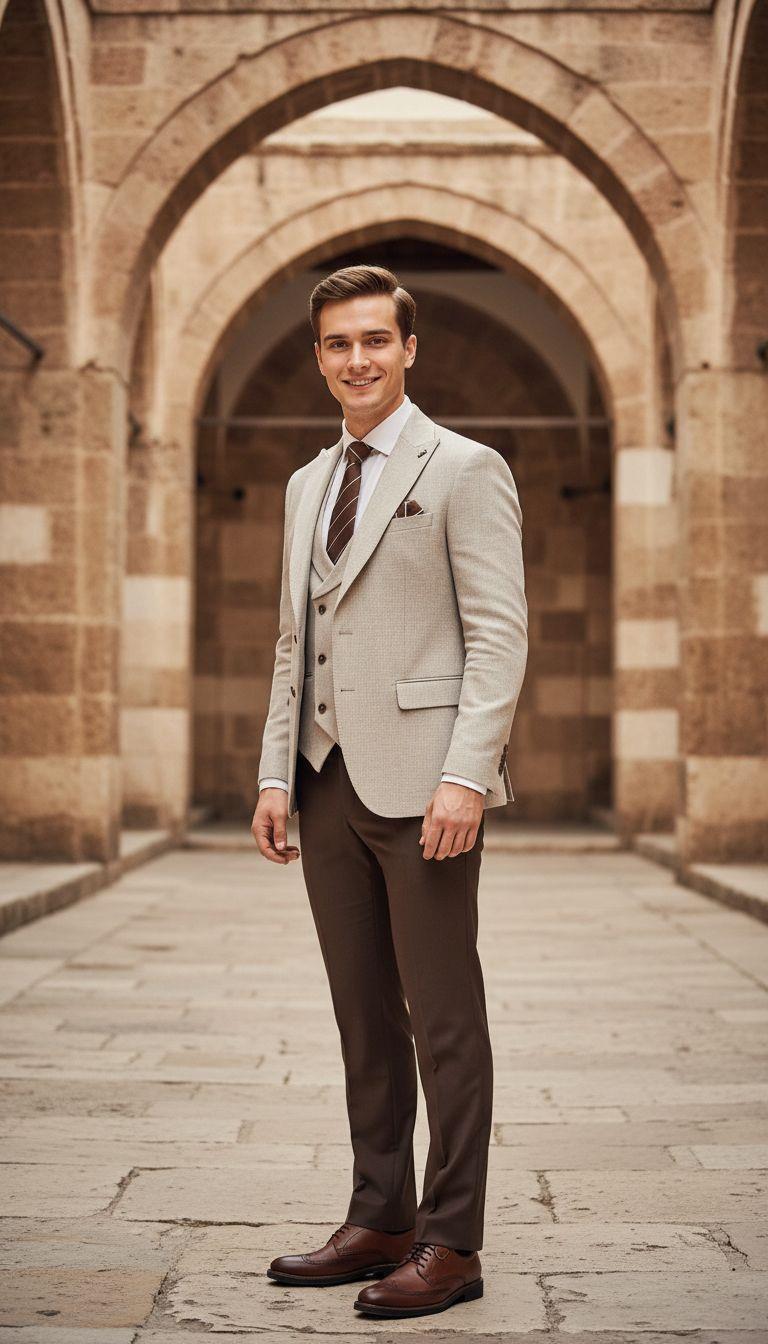 Bej Takım Elbise Kombini