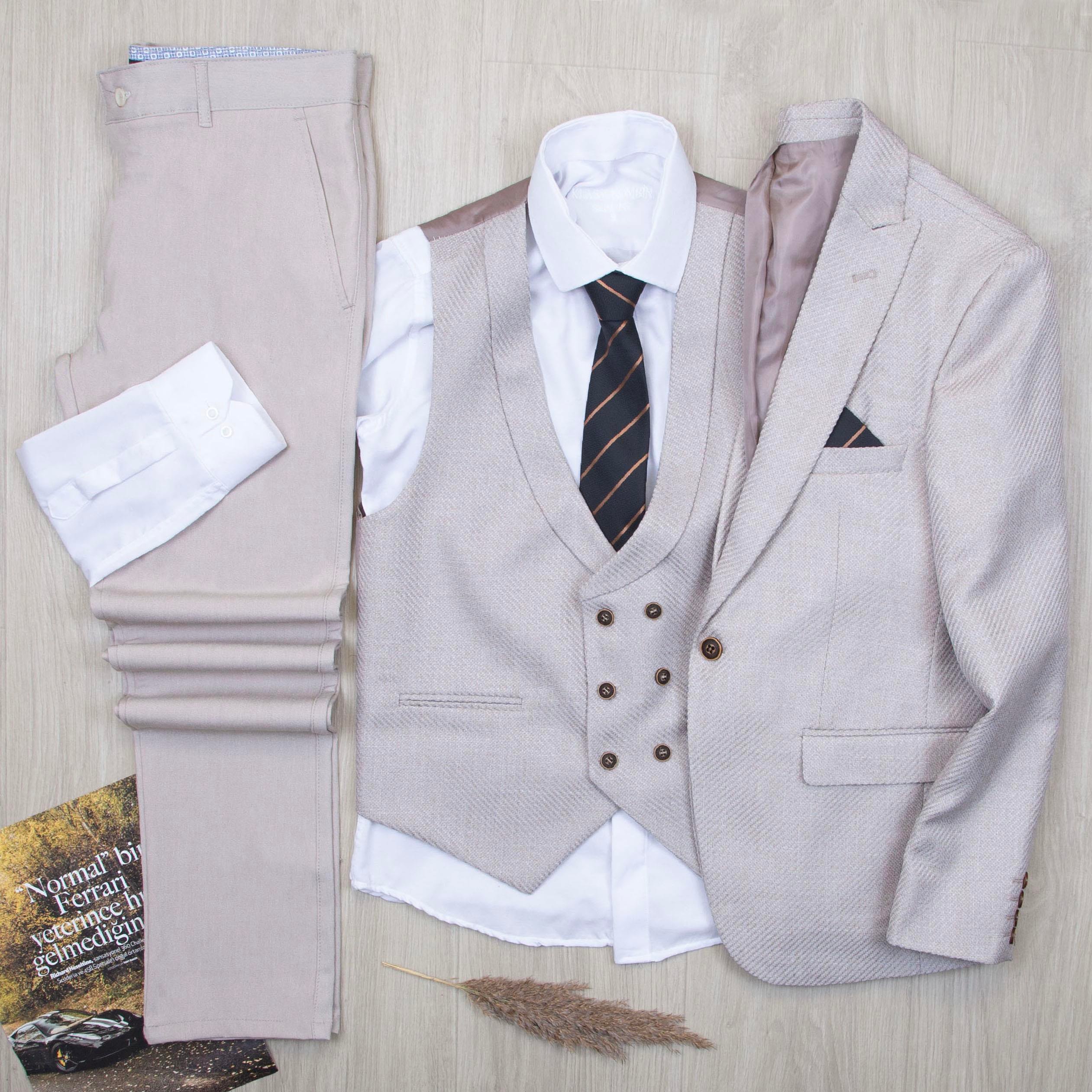 Bej Takım Elbise Kombini