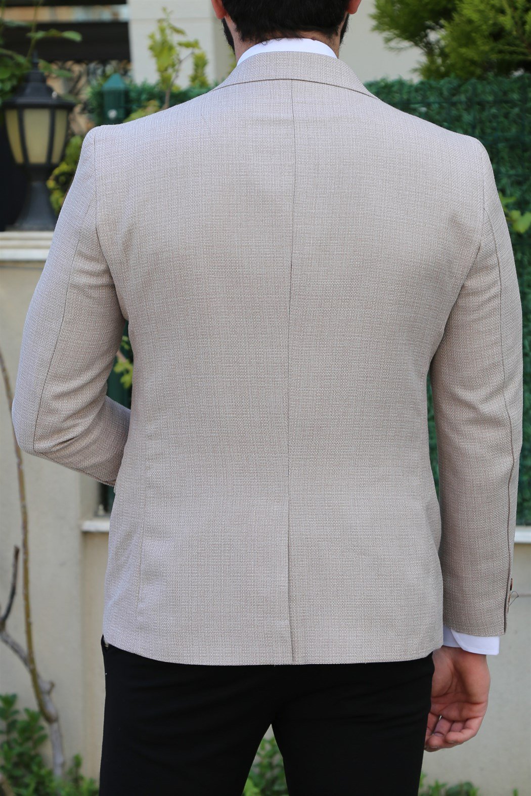 Bej Tek Düğme Blazer Ceket