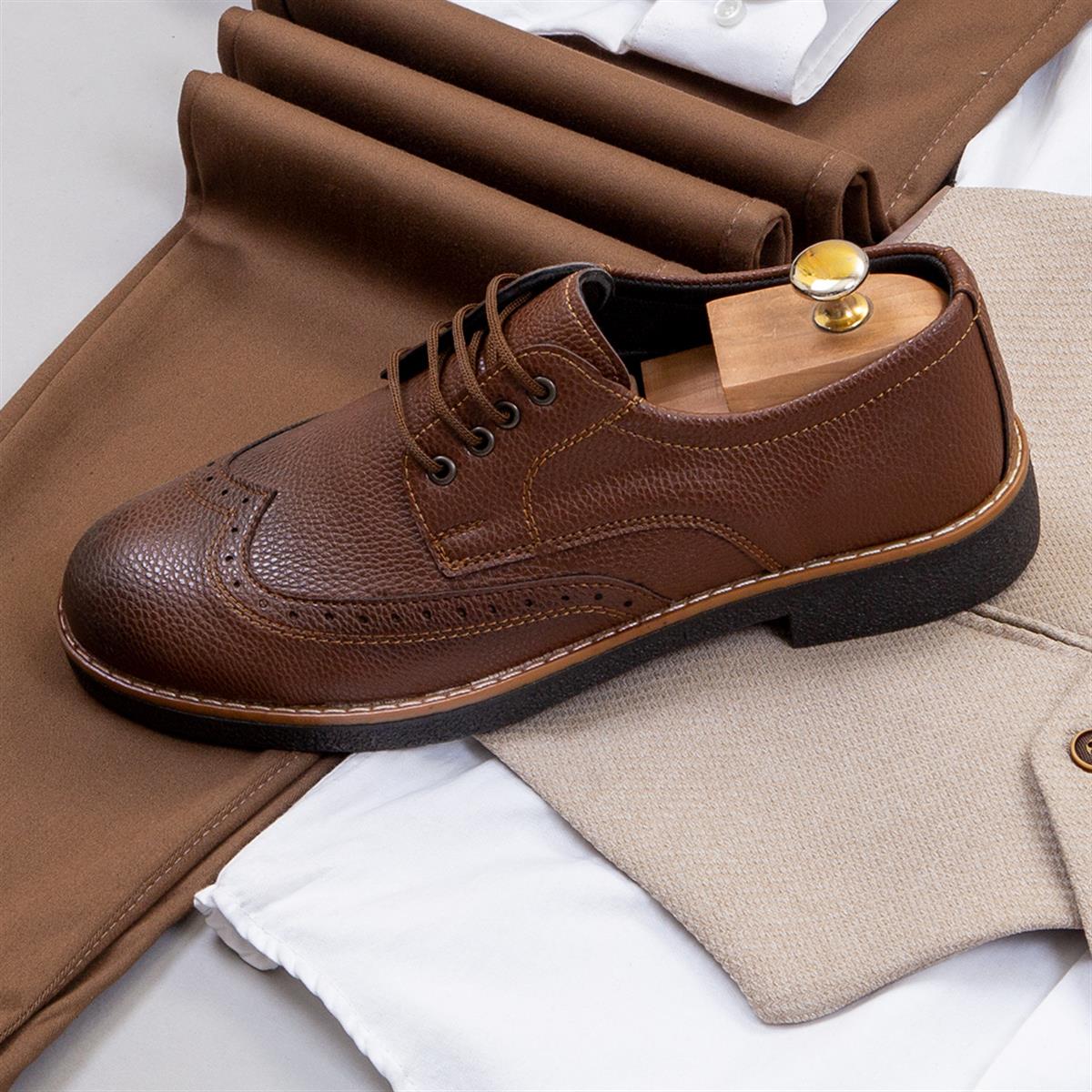 Bej Yelek Gömlek Pantolon Ayakkabı Kombin