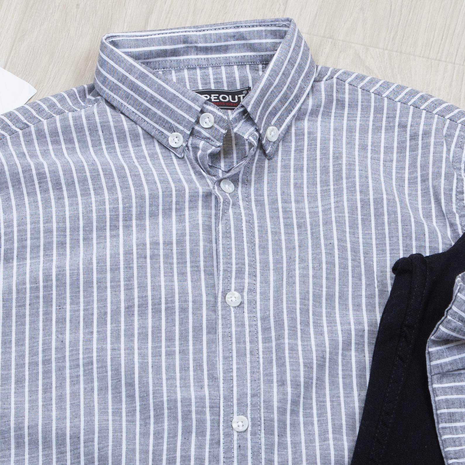 Beyaz çizgili Gömlek Pantolon Ayakkabı Kombin