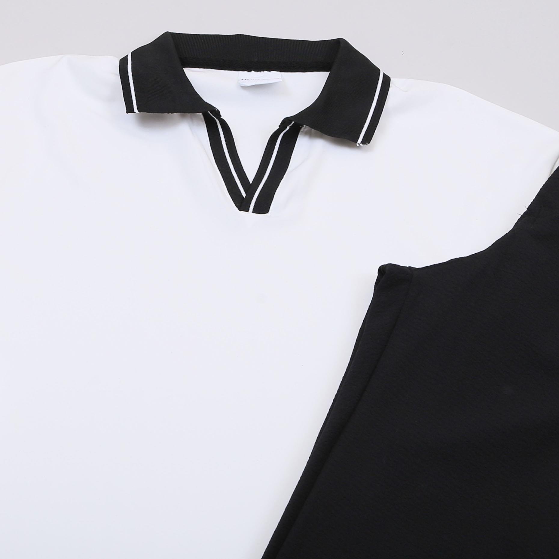 Beyaz Forma Kumaş Polo Yaka Tişört Pantolon Ayakkabı Kombin