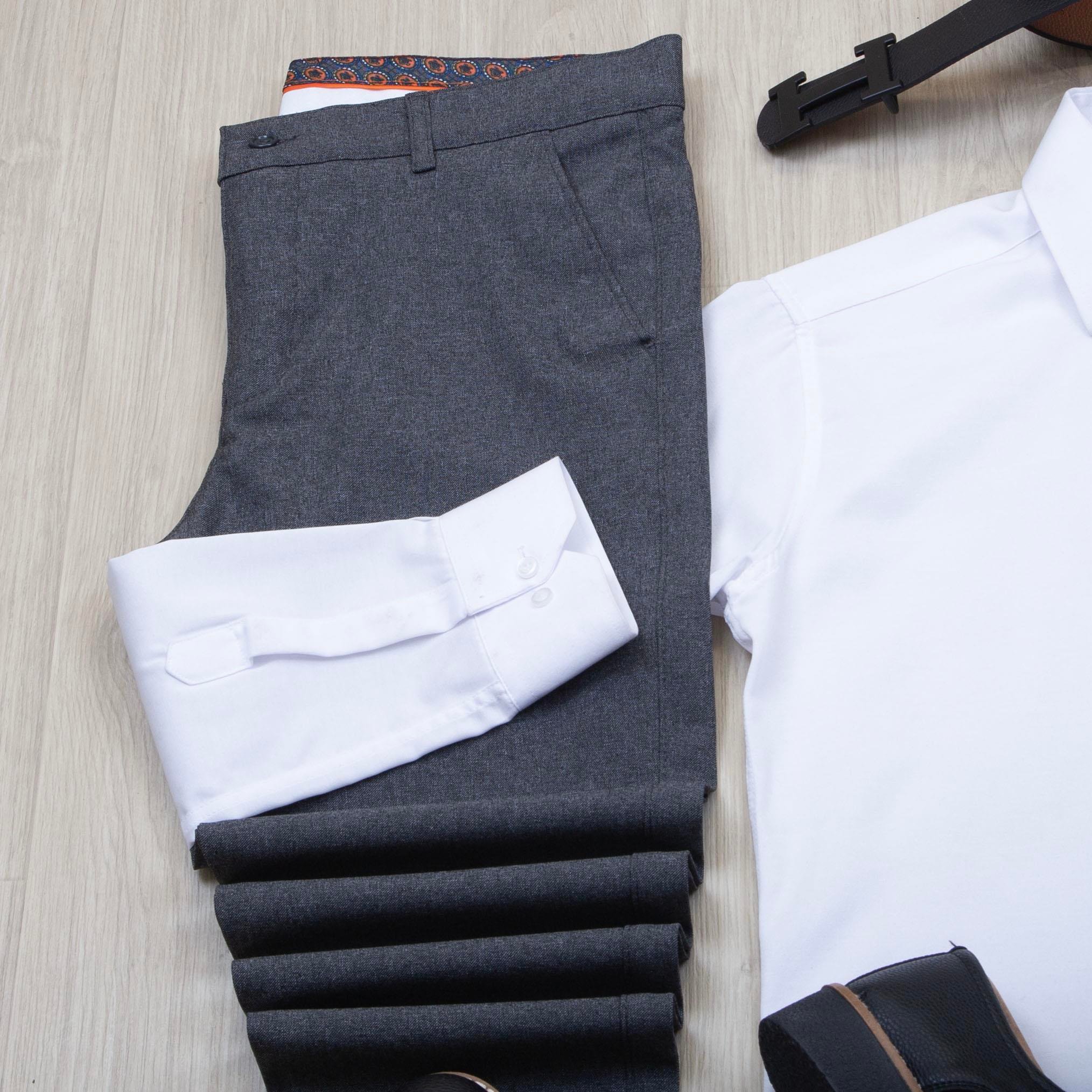 Beyaz Gömlek Füme Pantolon Ayakkabı Kombin