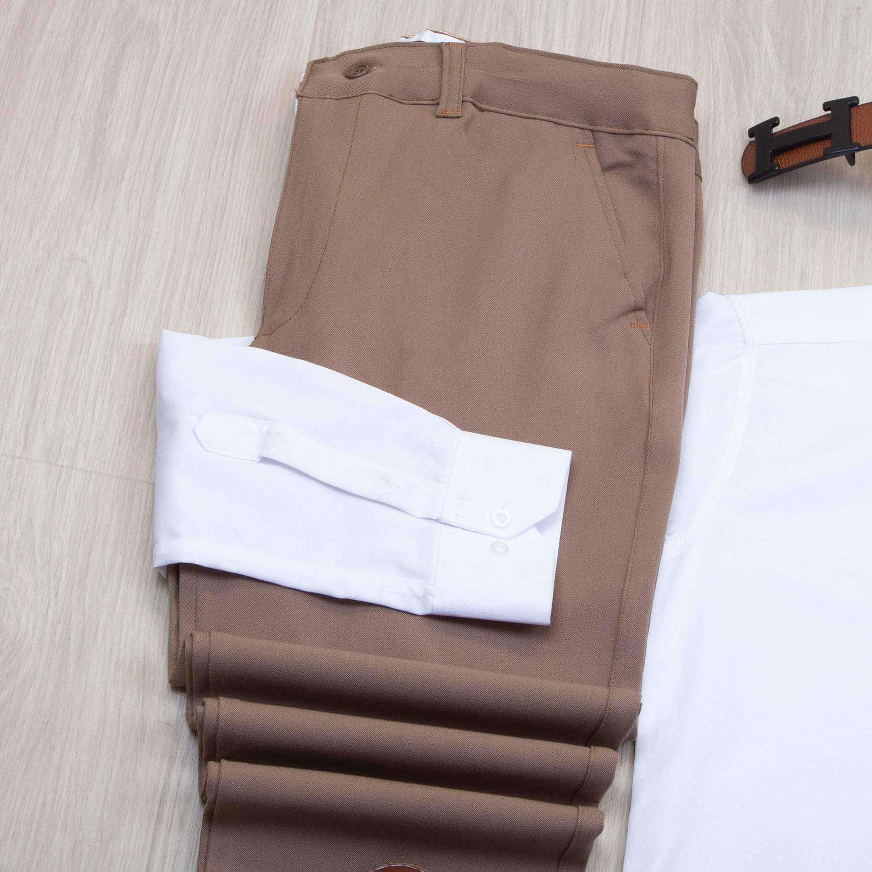 Beyaz Gömlek Kahve Pantolon Ayakkabı Kombin