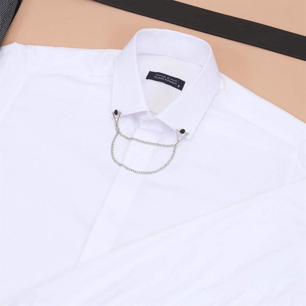 Beyaz Gömlek Kumaş Pantolon Klasik Ayakkabı Koımbini 